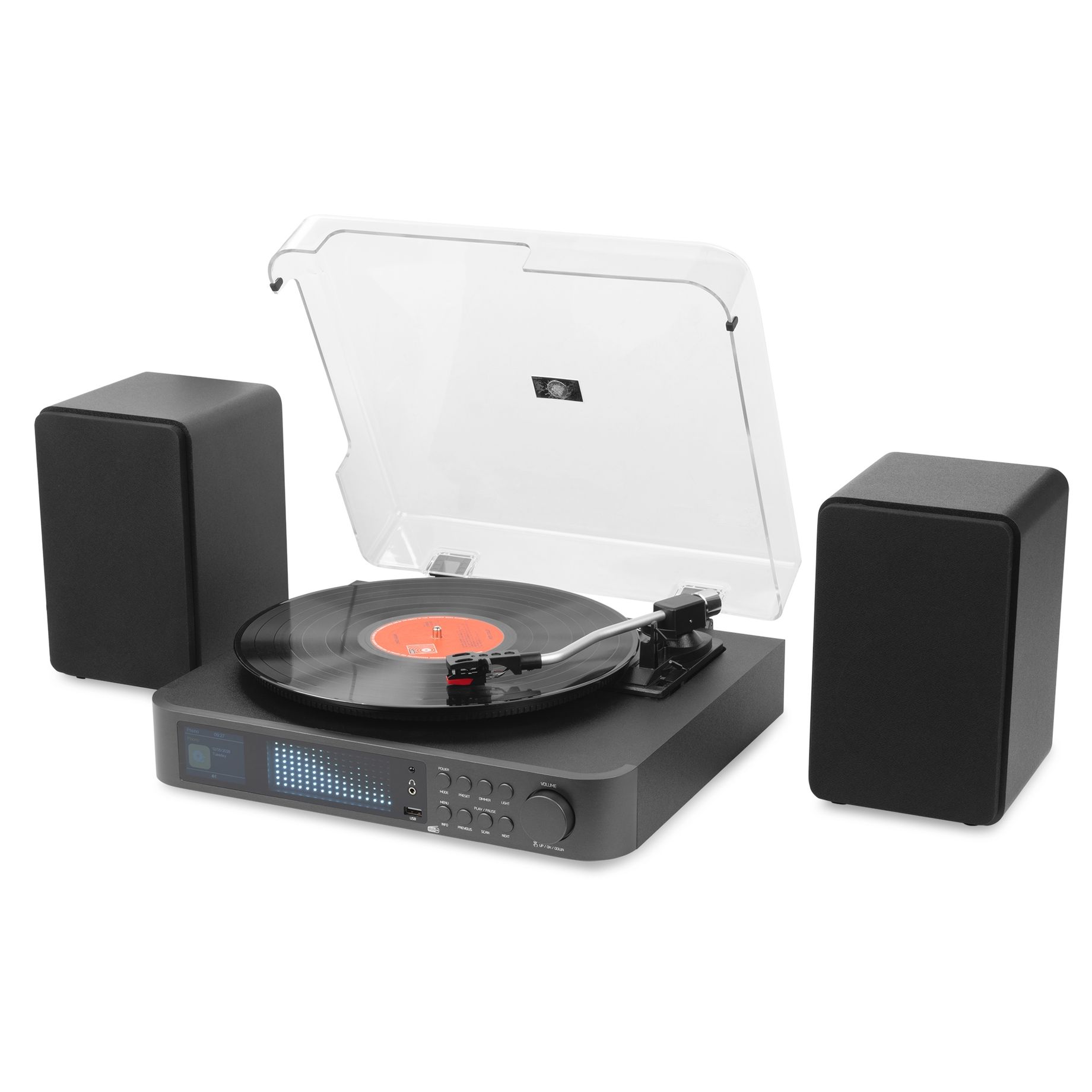 Norfolk Record Player Set with Speakers and DAB Tuner