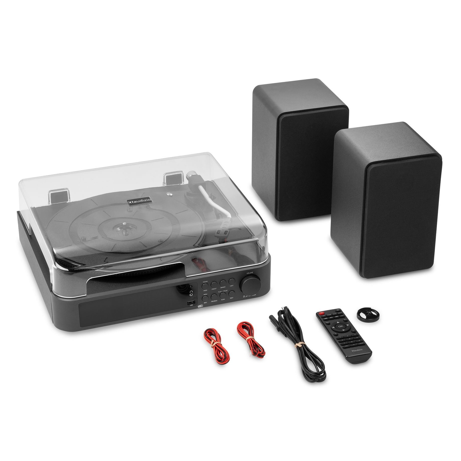 Norfolk Record Player Set with Speakers and DAB Tuner