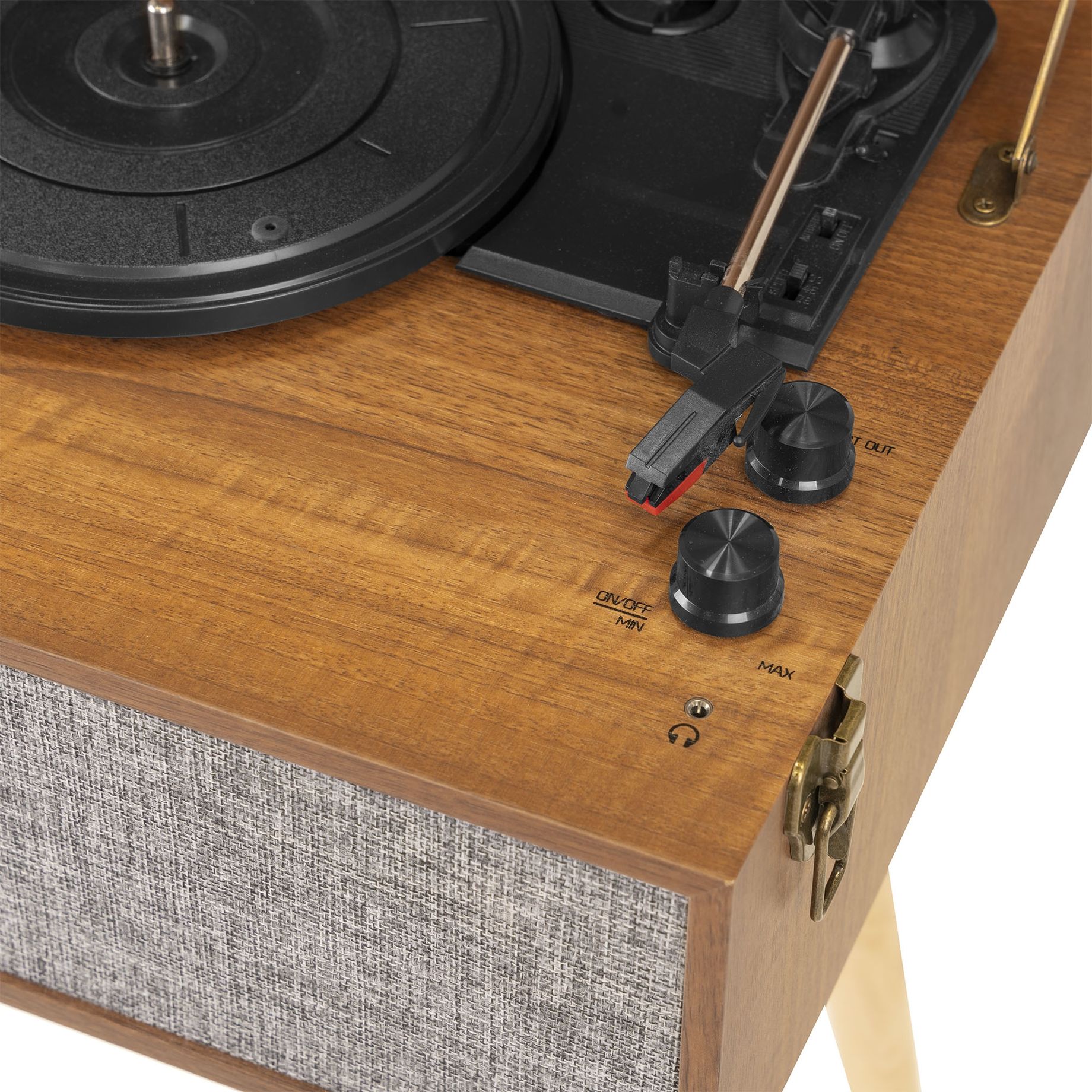 Fremont Record Player with Stand Wood