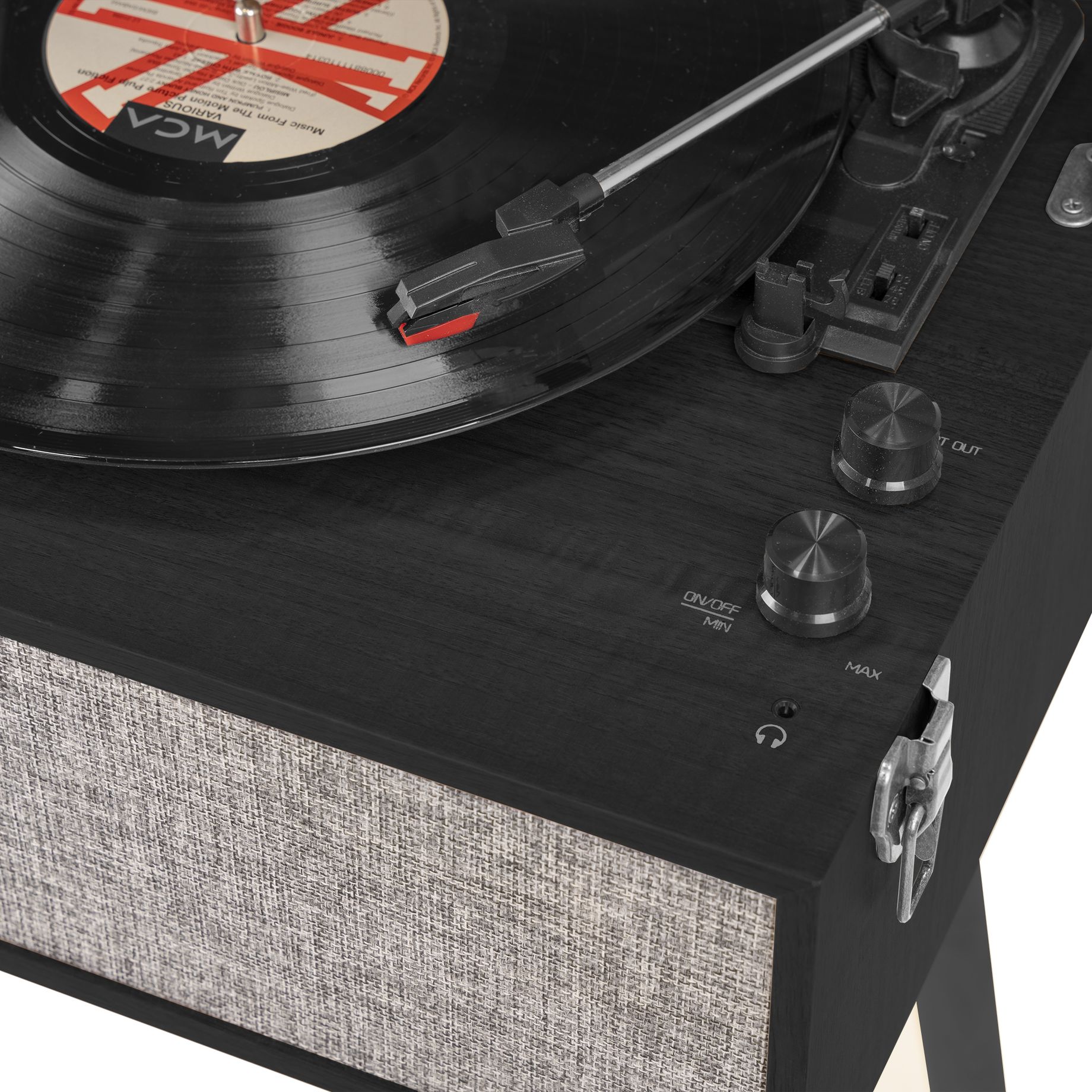 Fremont Record Player with Stand Black