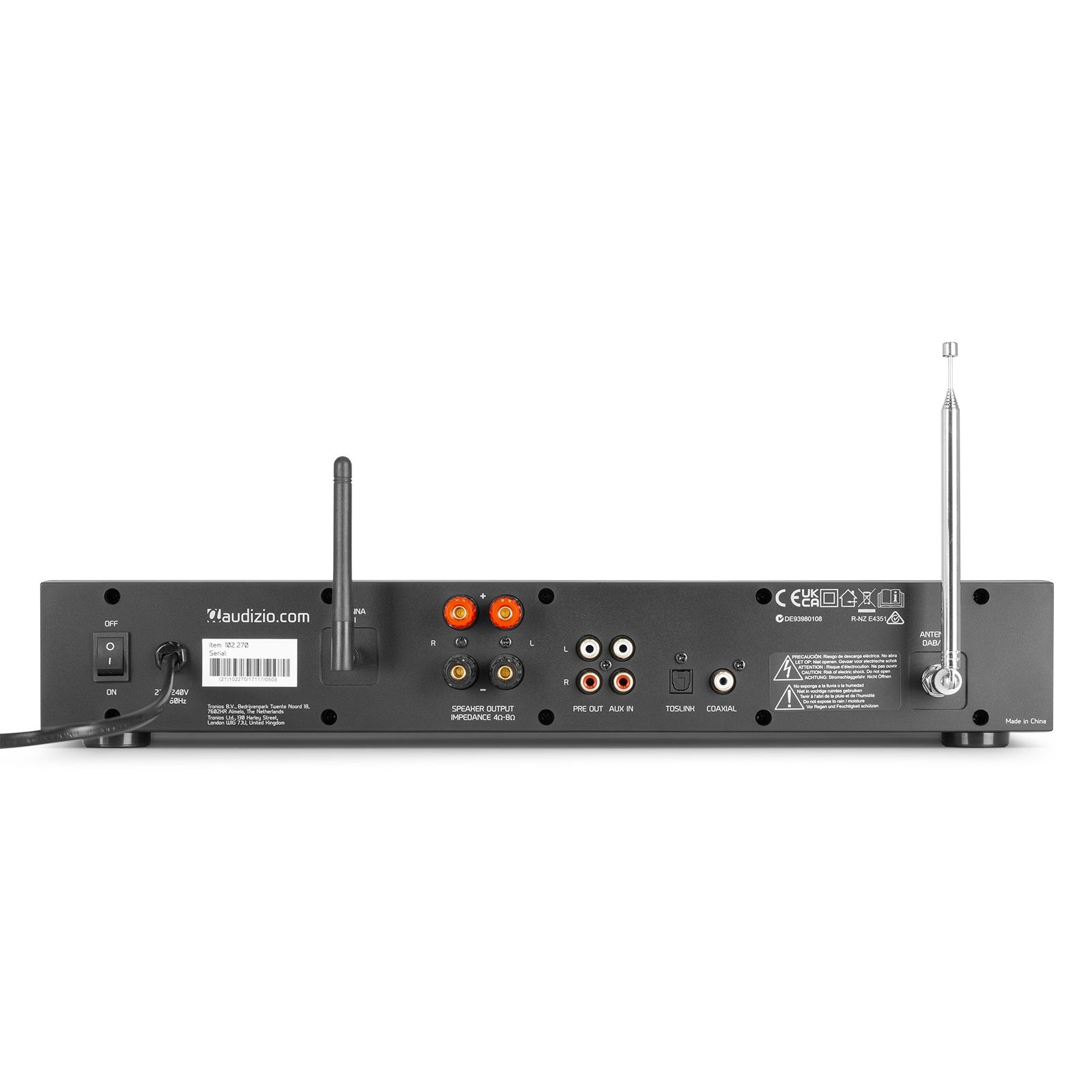 Brescia Internet Receiver with Amplifier, DAB+ and CD Player Black