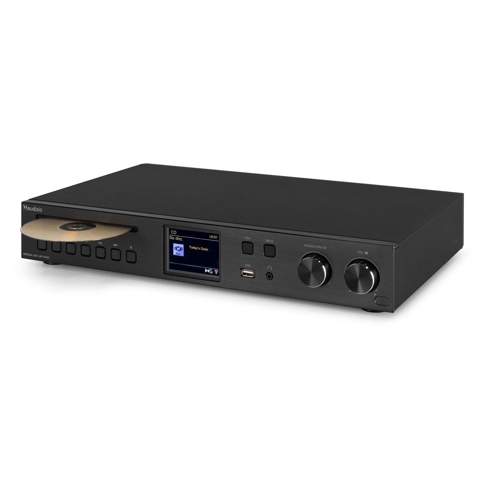 Brescia Internet Receiver with Amplifier, DAB+ and CD Player Black