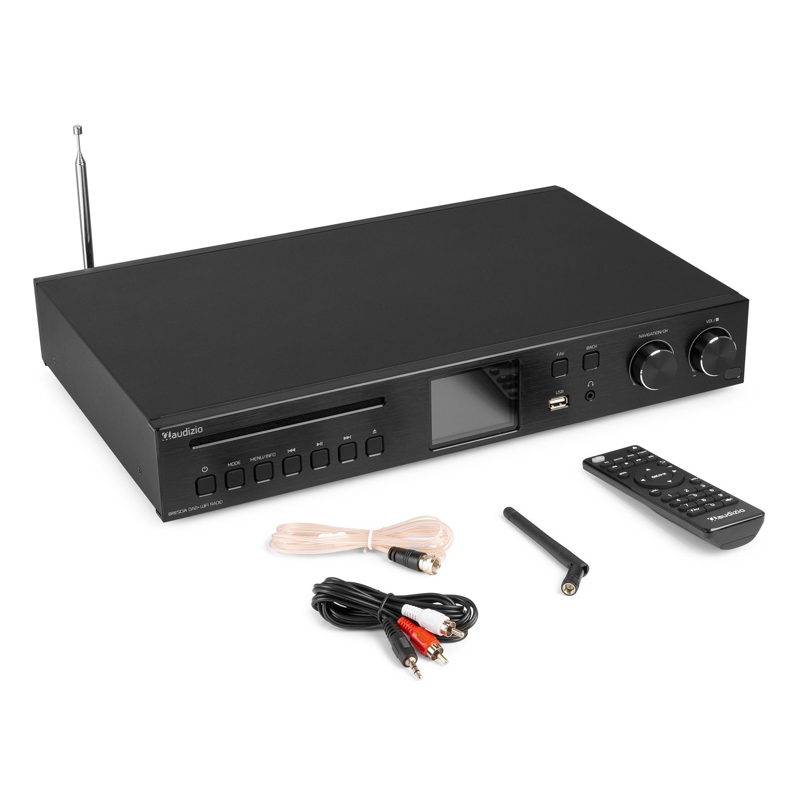 Brescia Internet Receiver with Amplifier, DAB+ and CD Player Black