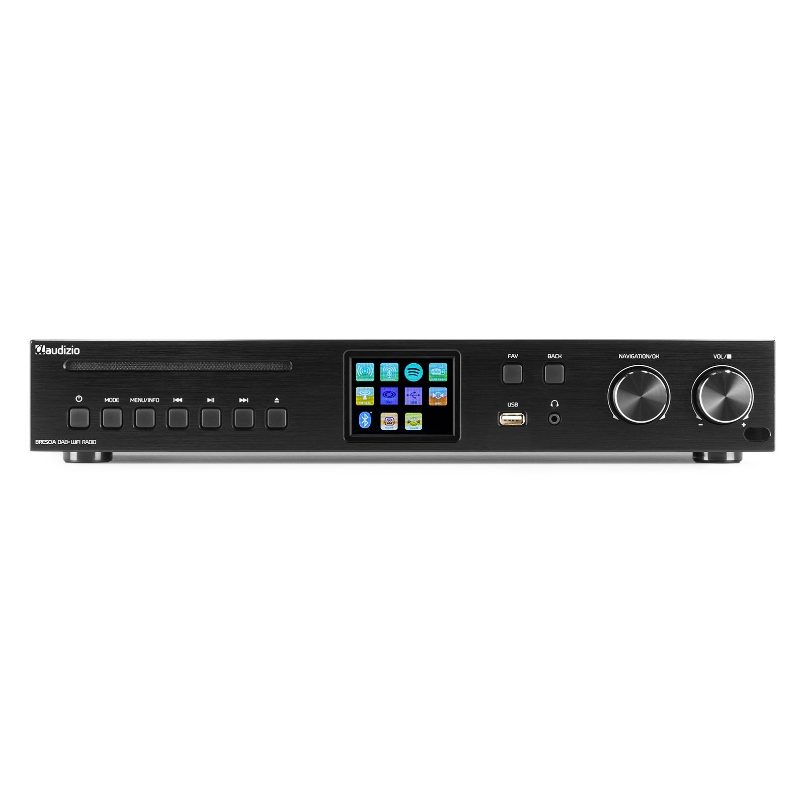Brescia Internet Receiver with Amplifier, DAB+ and CD Player Black