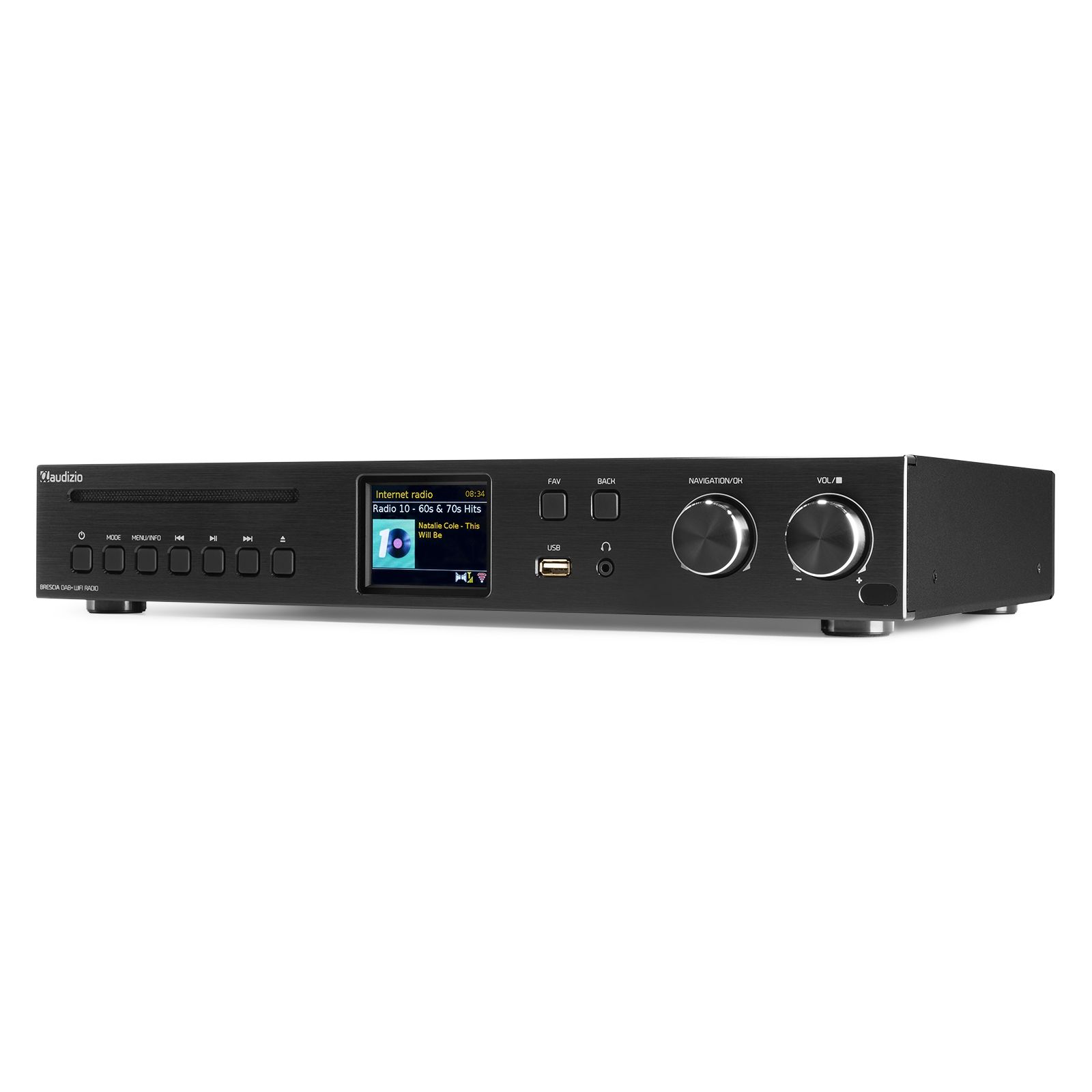 Brescia Internet Receiver with Amplifier, DAB+ and CD Player Black