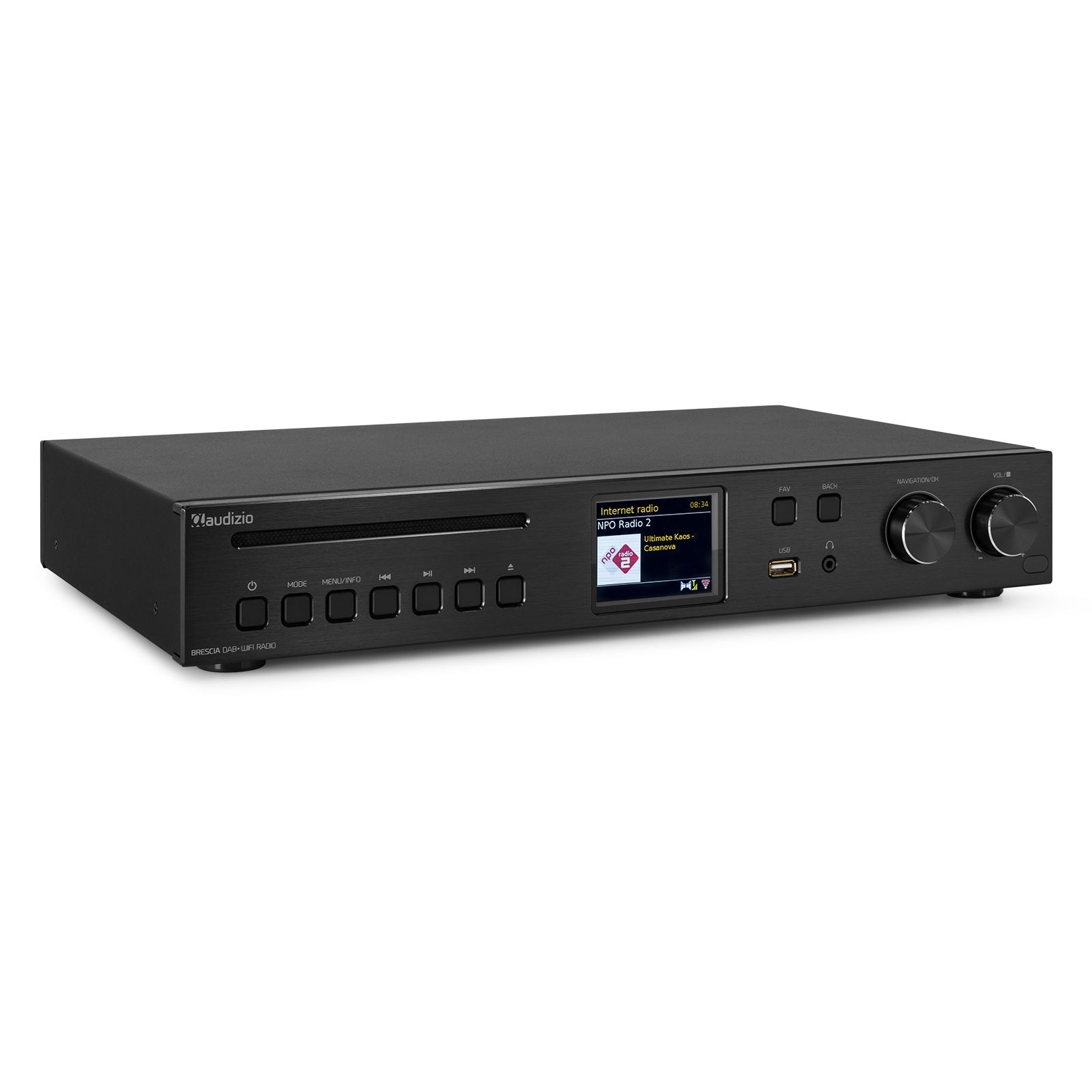 Brescia Internet Receiver with Amplifier, DAB+ and CD Player Black