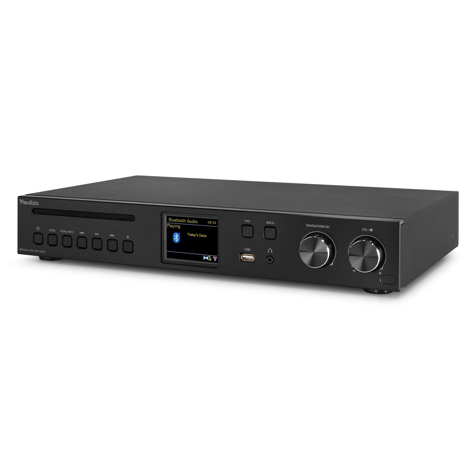 Brescia Internet Receiver with Amplifier, DAB+ and CD Player Black
