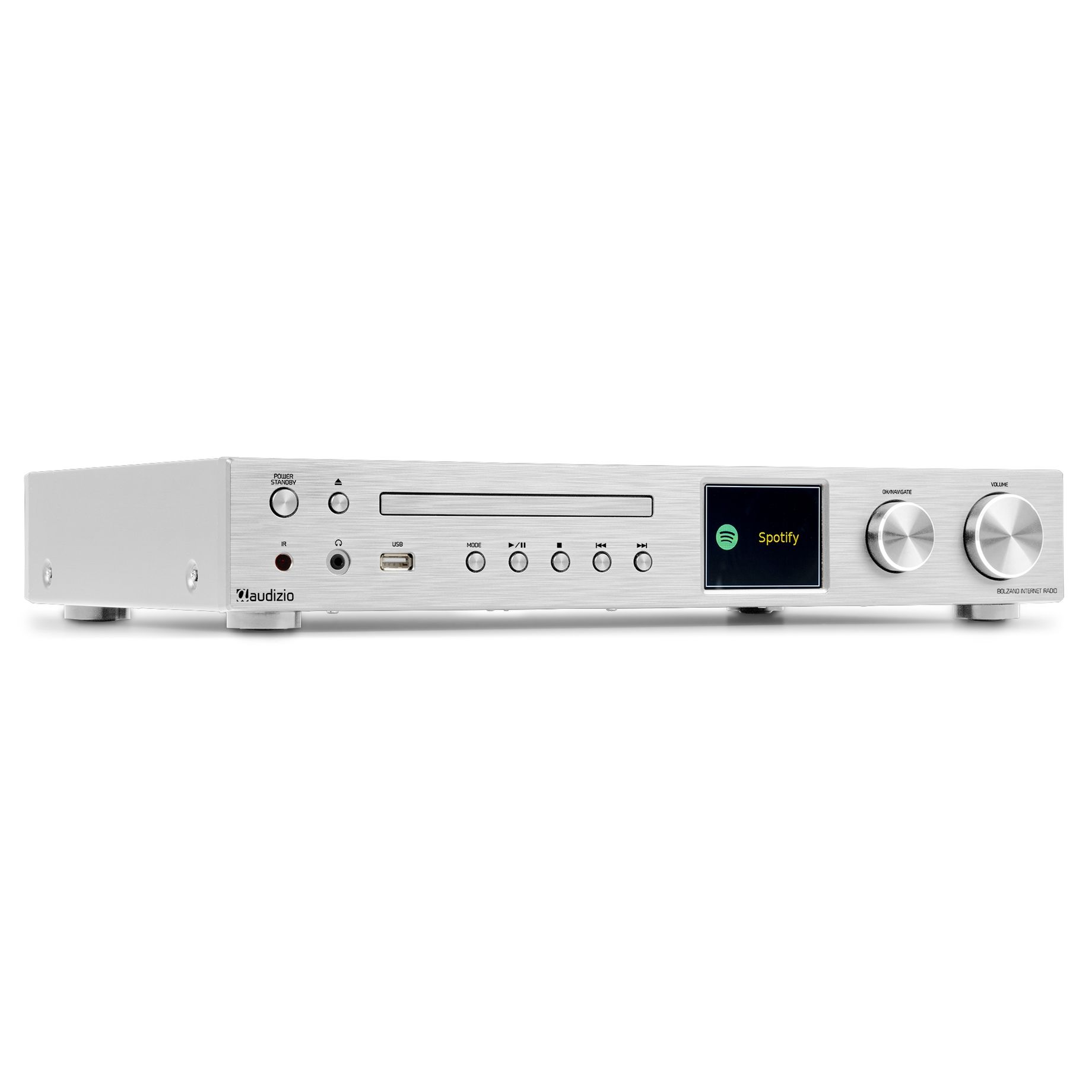 Bolzano Internet Receiver with Amplifier, DAB+ and CD Player Aluminium