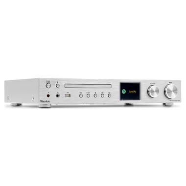Bolzano Internet Receiver with Amplifier, DAB+ and CD Player Aluminium