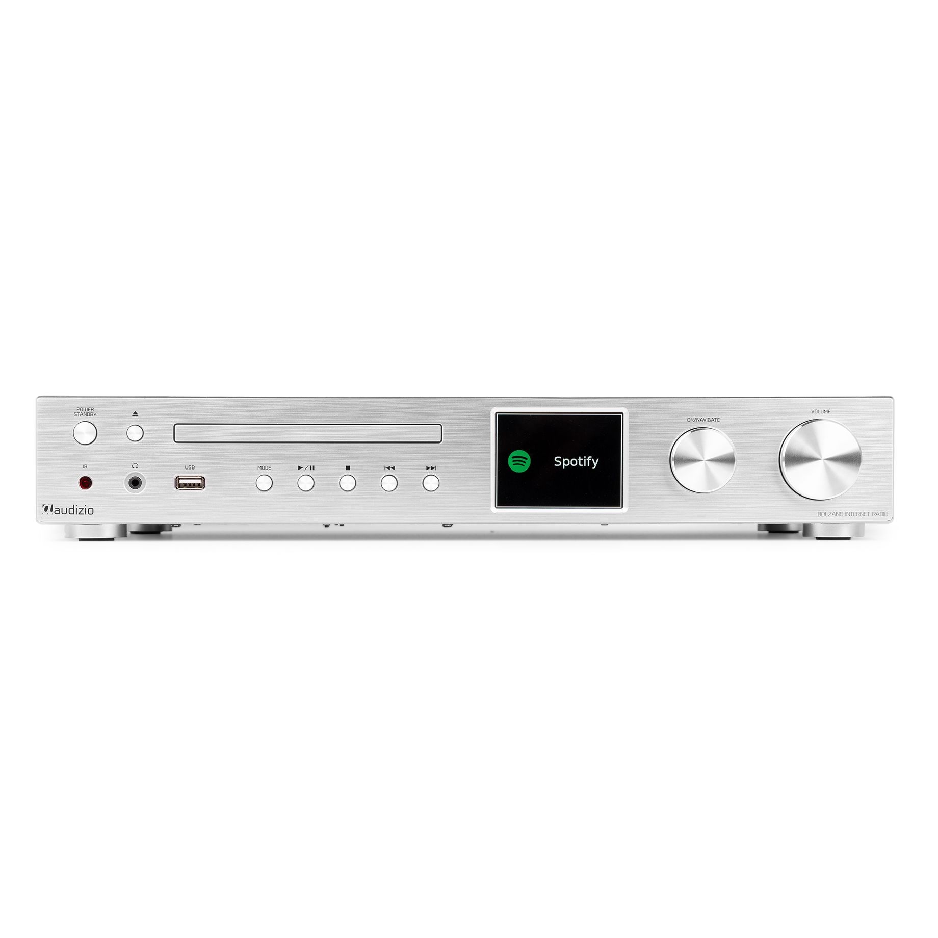 Bolzano Internet Receiver with Amplifier, DAB+ and CD Player Aluminium