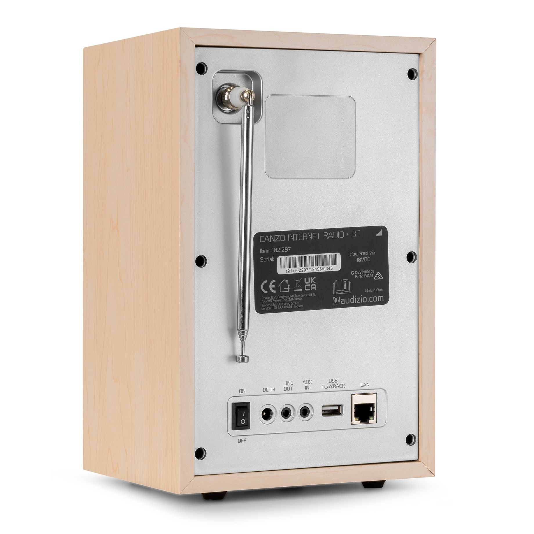 Canzo Internet Radio with DAB+/FM Tuner Light Wood