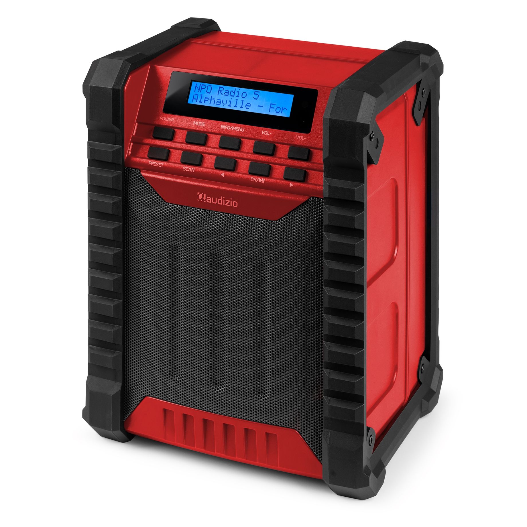 Temi Jobsite DAB+/FM Radio with Battery Red