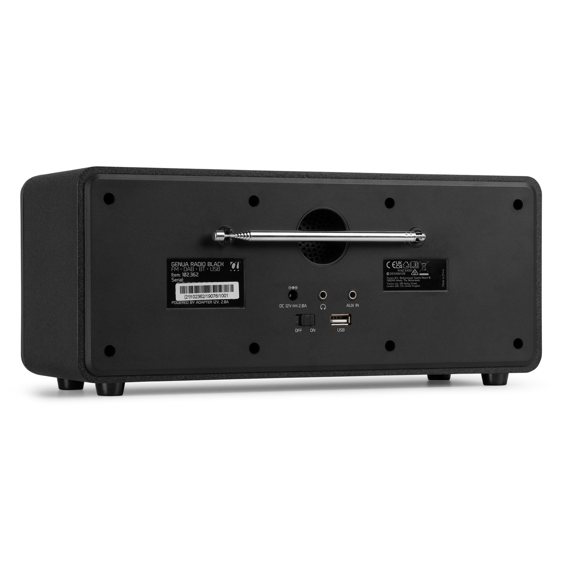 Genua DAB+ Stereo Radio Black