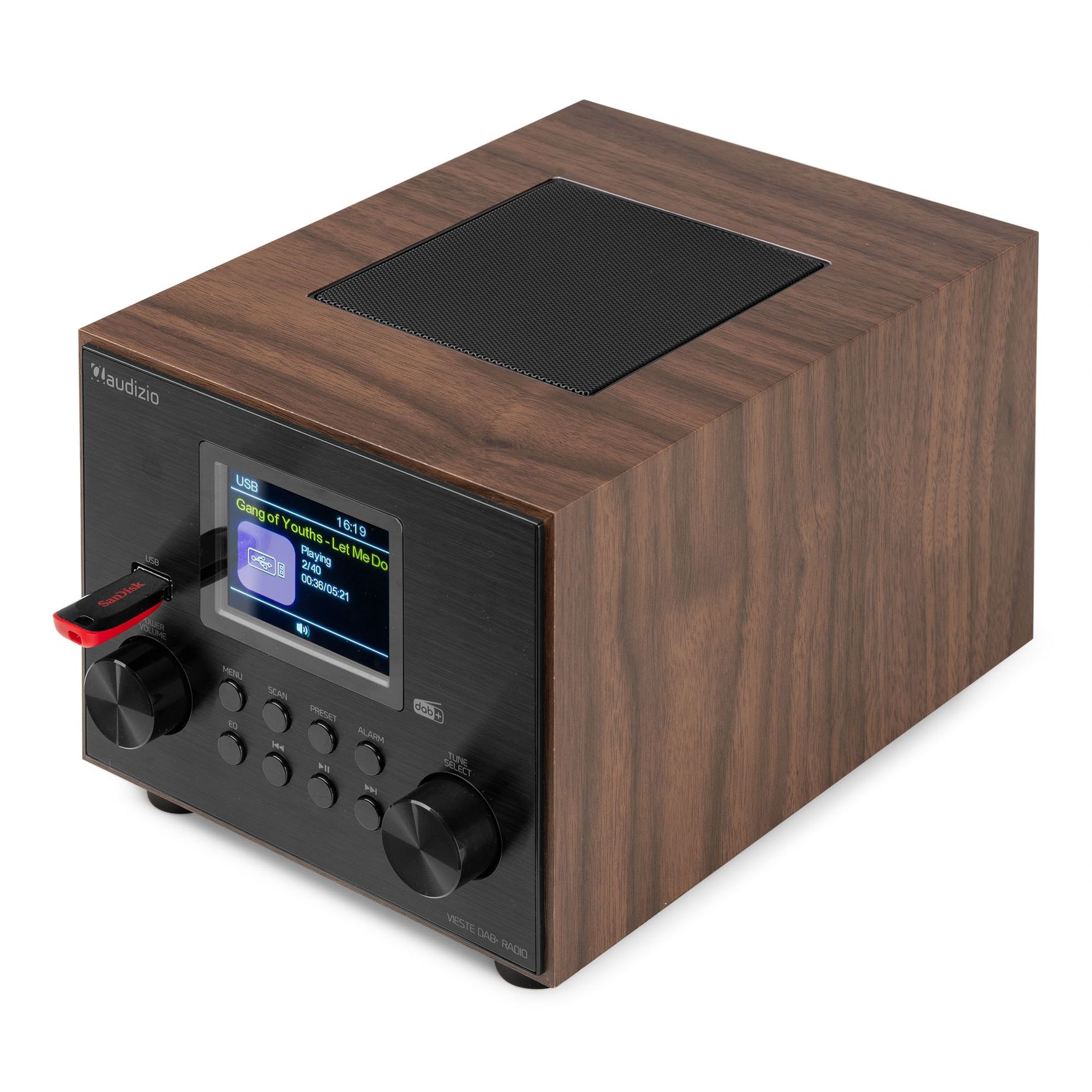 Vieste DAB+ Radio with Subwoofer Wood