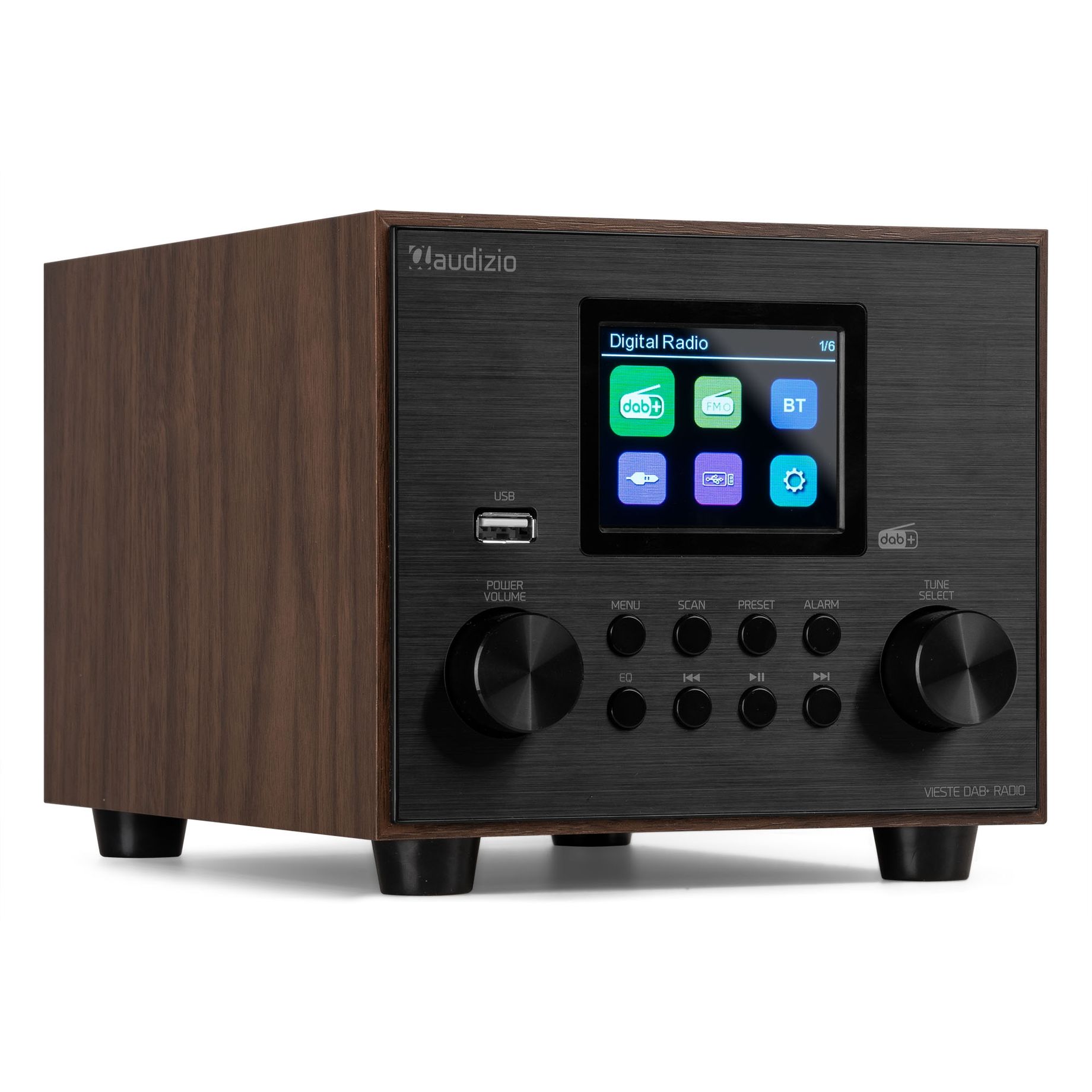 Vieste DAB+ Radio with Subwoofer Wood