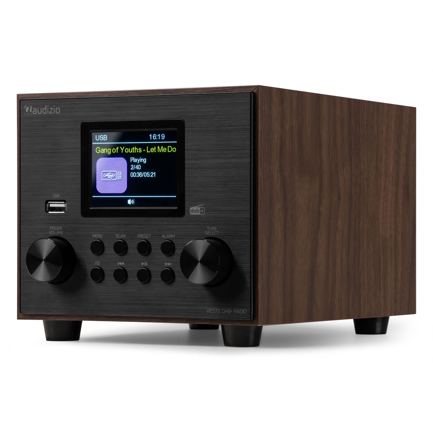 Vieste DAB+ Radio with Subwoofer Wood