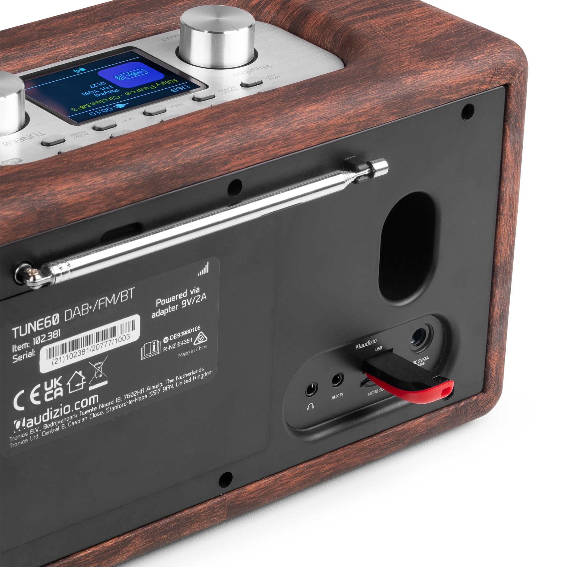 Tune60 DAB Radio Retro Dark Wood