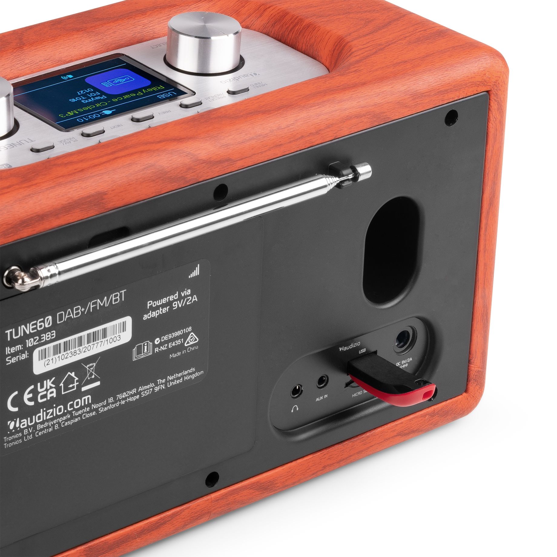 Tune60 DAB Radio BT Retro Cherry
