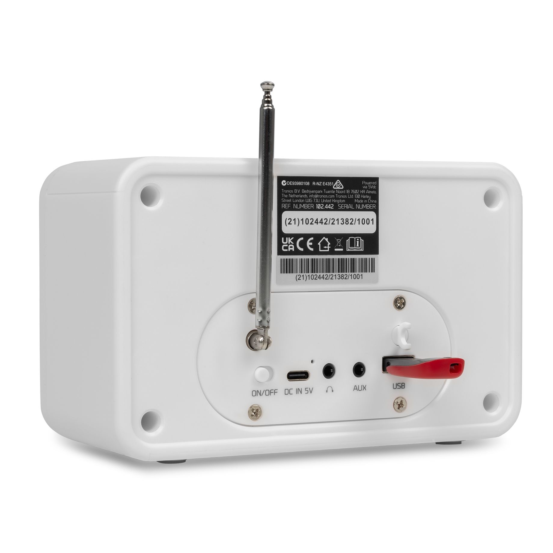 Badia DAB+ Radio with Battery White