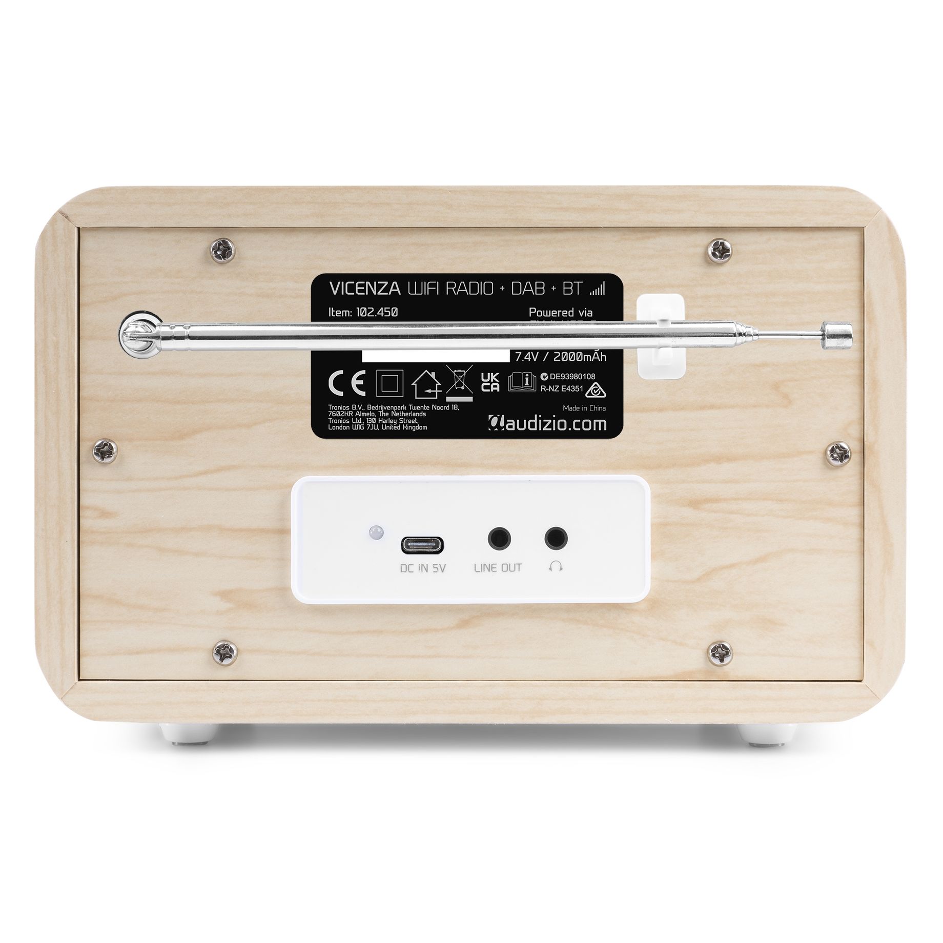 Vicenza WIFI Internet Radio with DAB+ and Battery White
