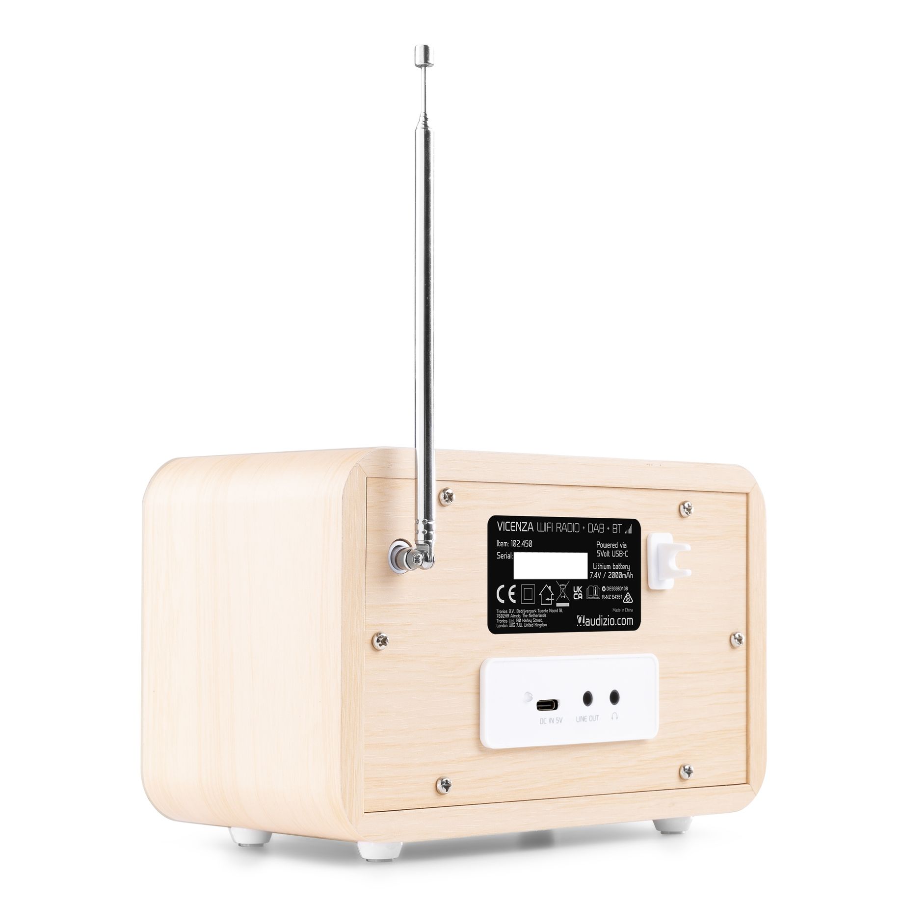 Vicenza WIFI Internet Radio with DAB+ and Battery White