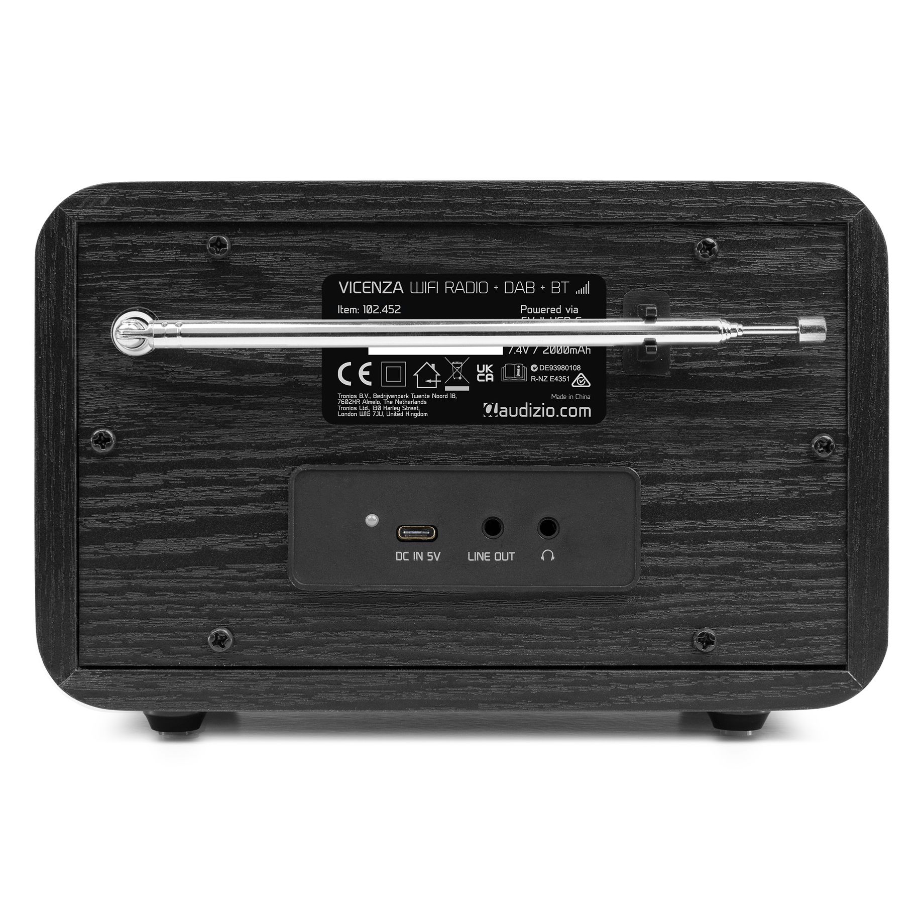 Vicenza WIFI Internet Radio with DAB+ and Battery Black