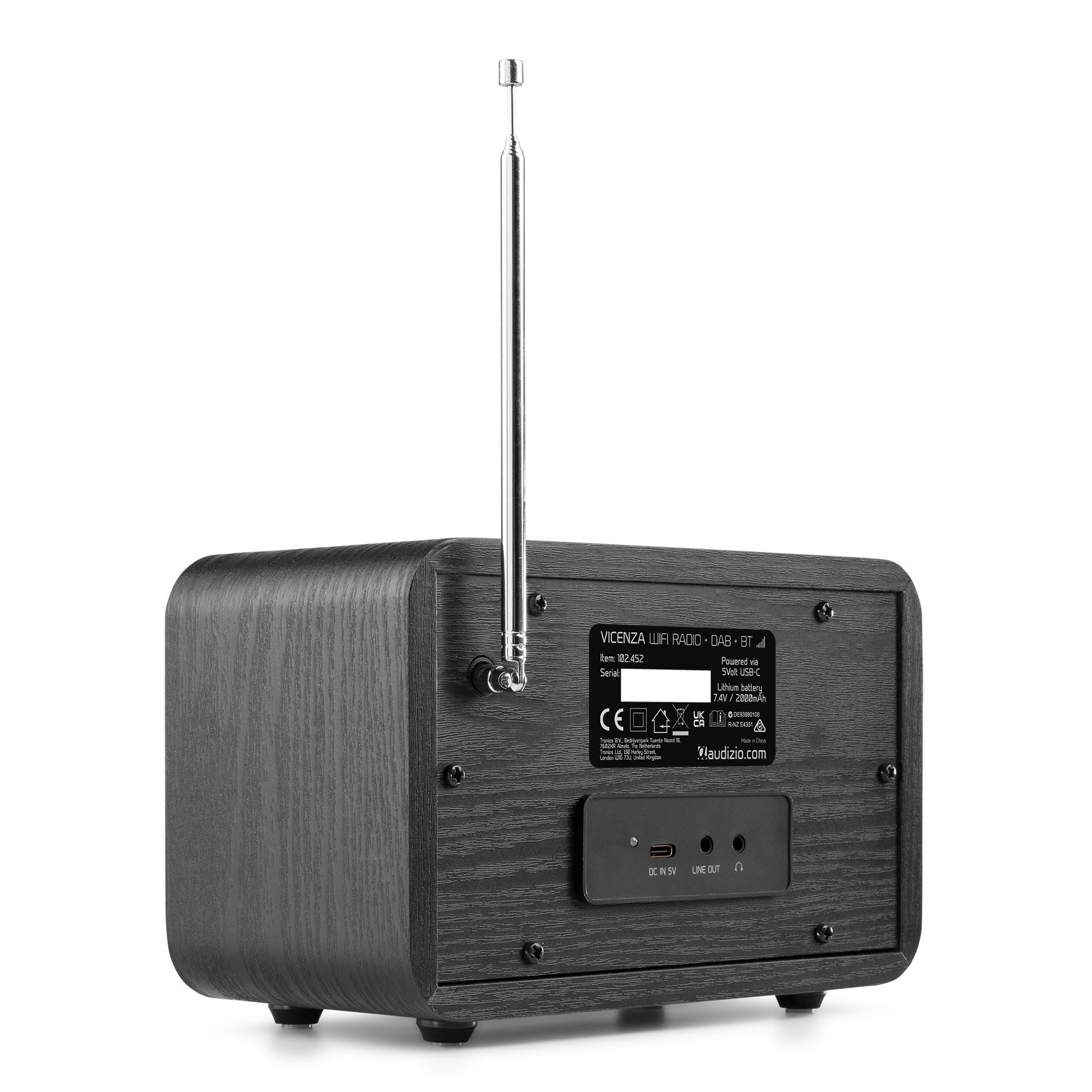 Vicenza WIFI Internet Radio with DAB+ and Battery Black