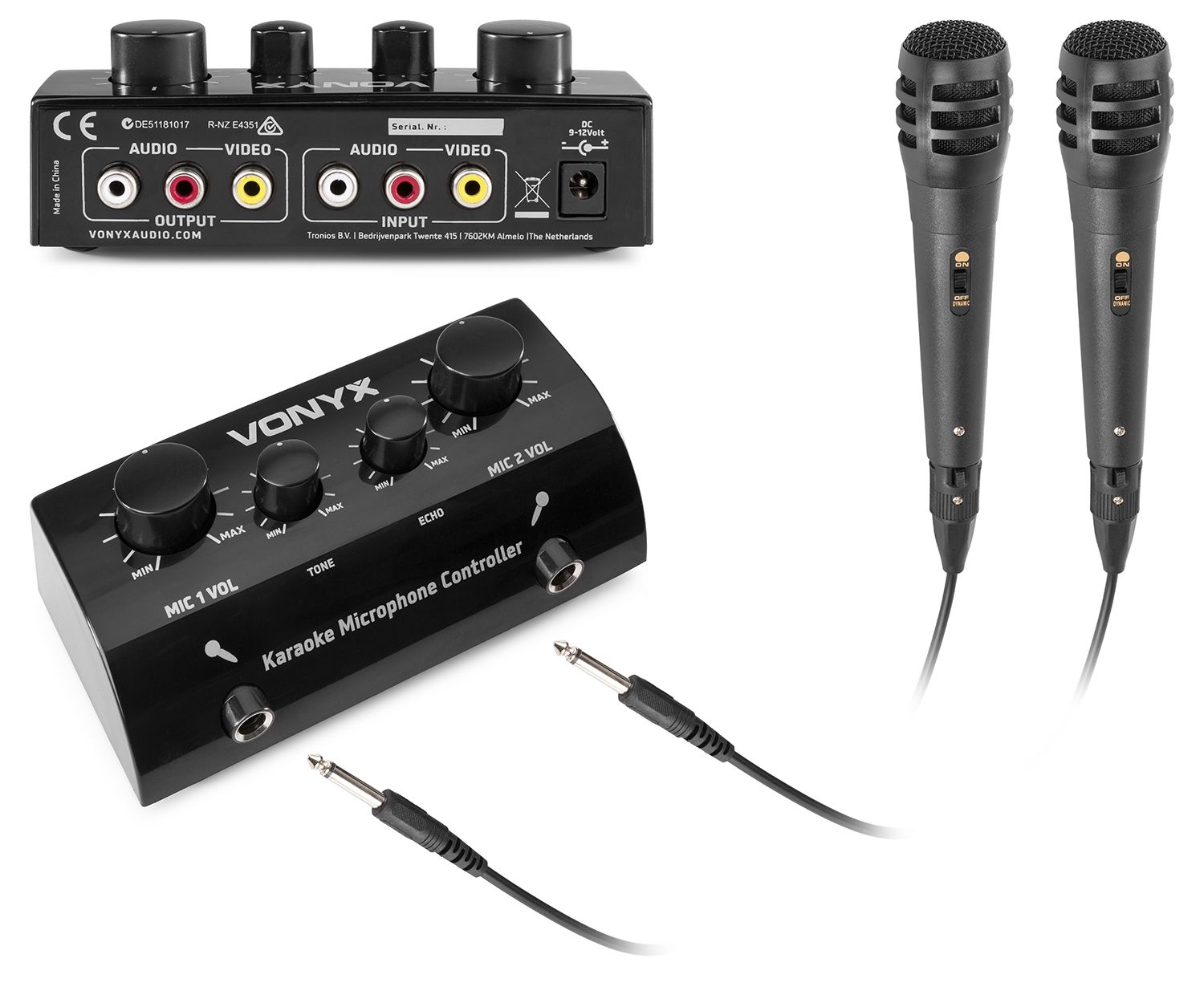 AV430B Karaoke Microphone Controller Black