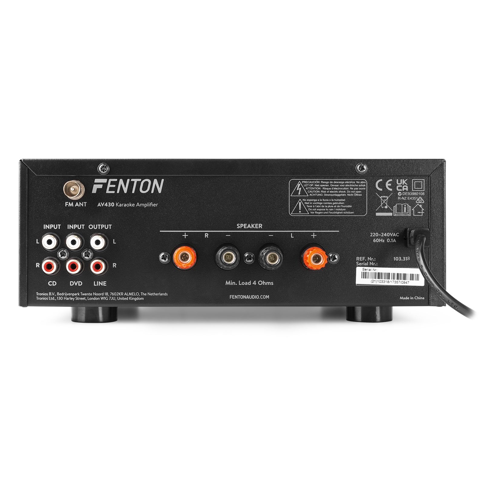 AV430B HiFi Amplifier 2x 300W Black