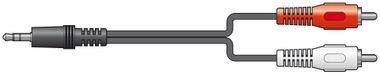 CX405 Cable 3.5 Stereo-2RCA  Bulk Black