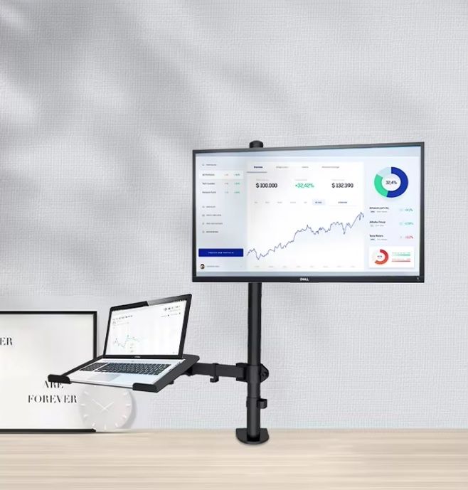 CMA10L Single Monitor Arm 13”- 32” with Laptop stand