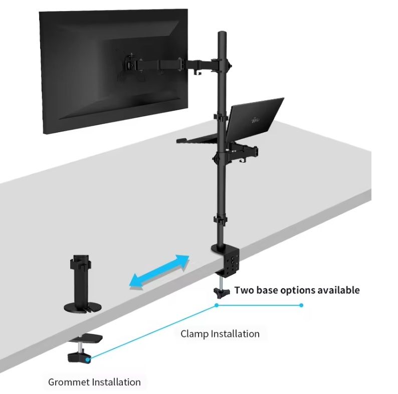 CMA10L Single Monitor Arm 13”- 32” with Laptop stand