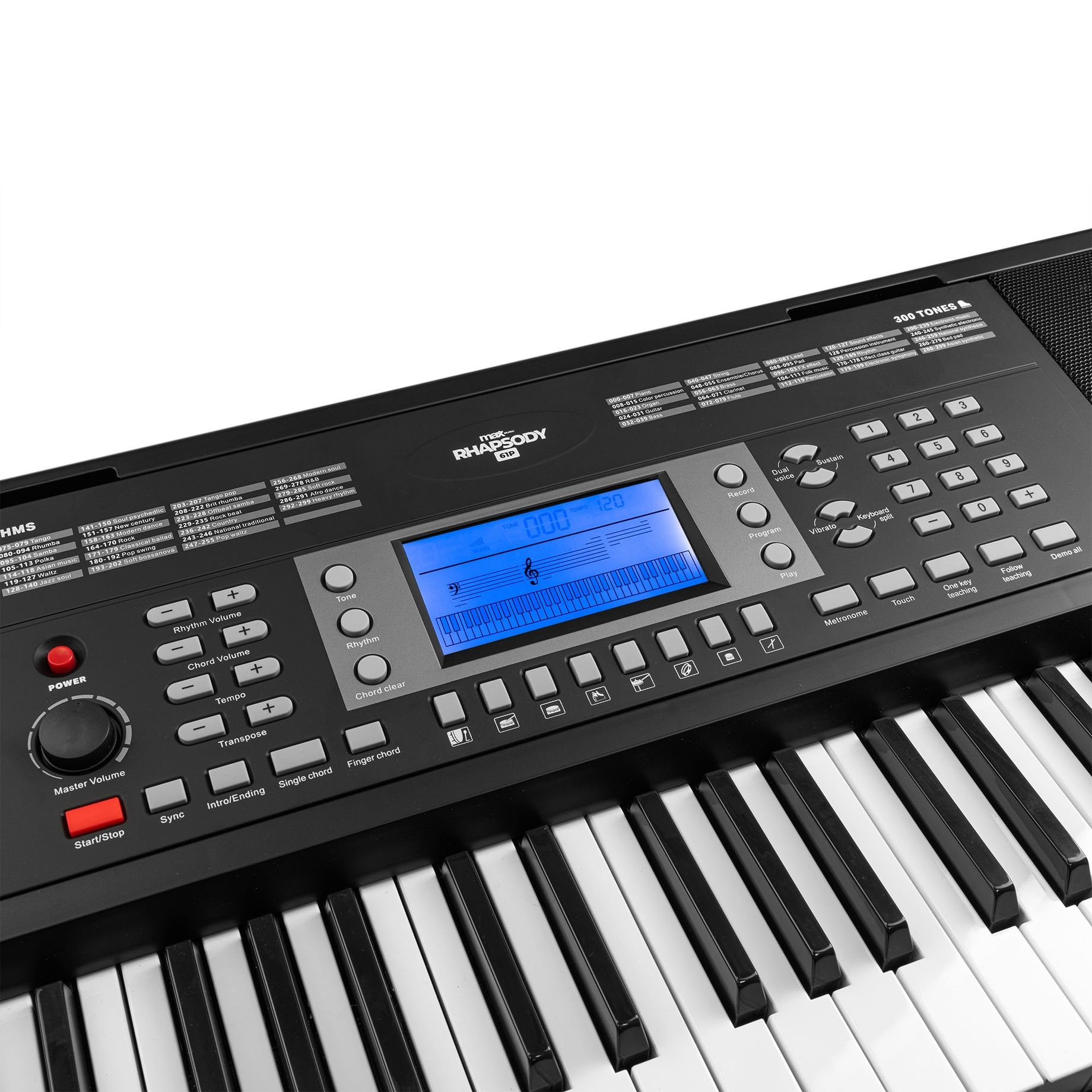 Rhapsody61P Electronic Keyboard Pro with 61 Touch Response Keys