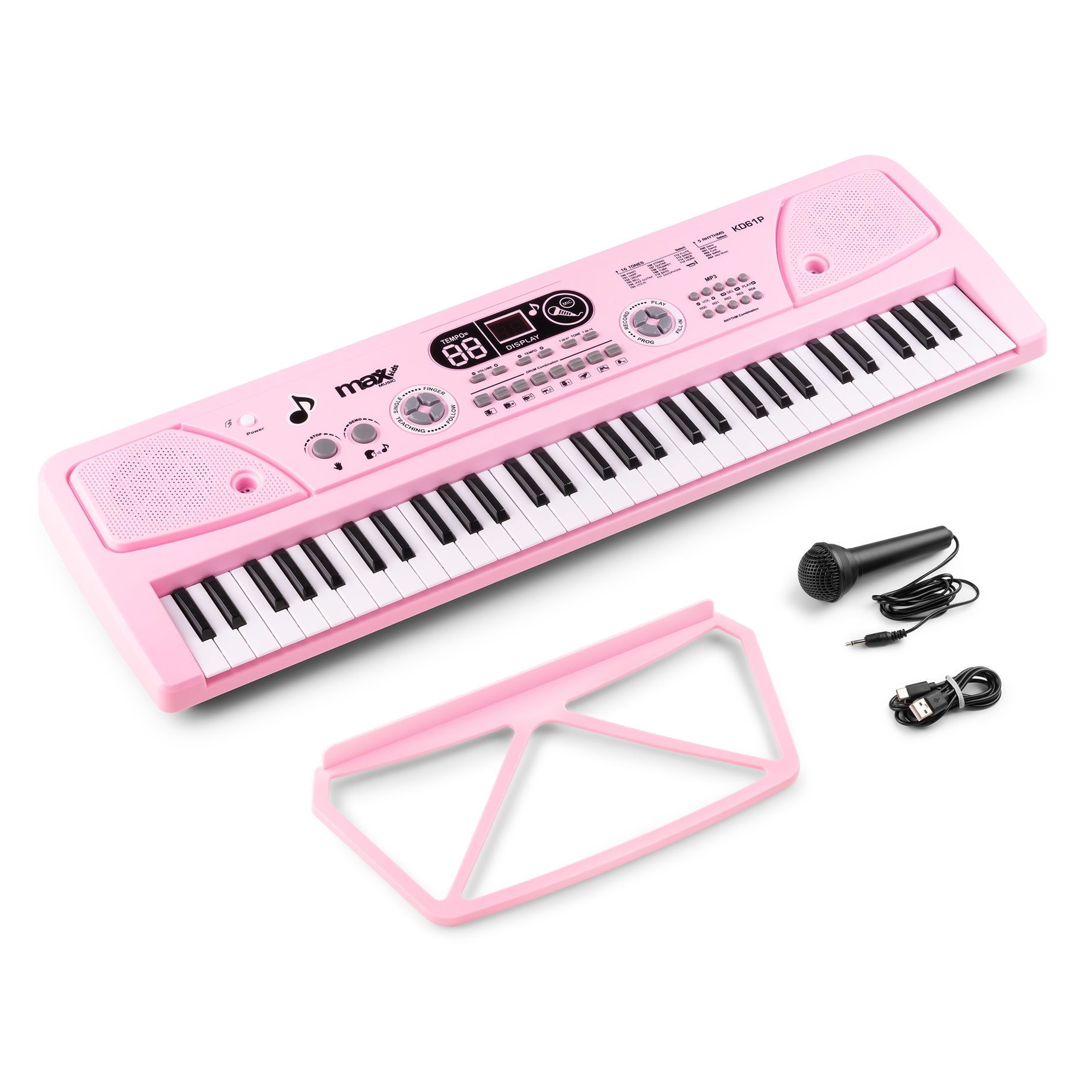 KD61P Electronic Keyboard 61 keys with Battery Pink