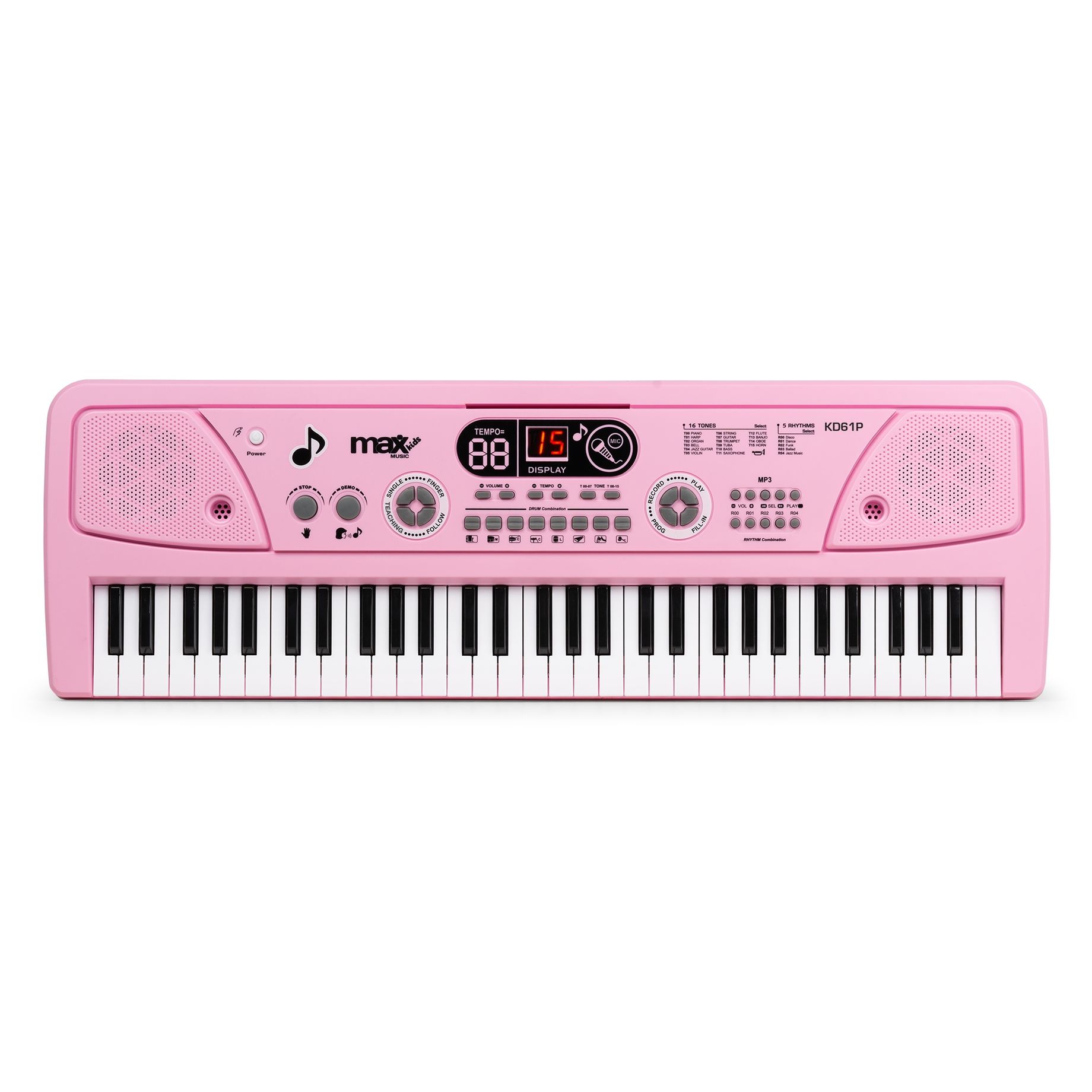 KD61P Electronic Keyboard 61 keys with Battery Pink
