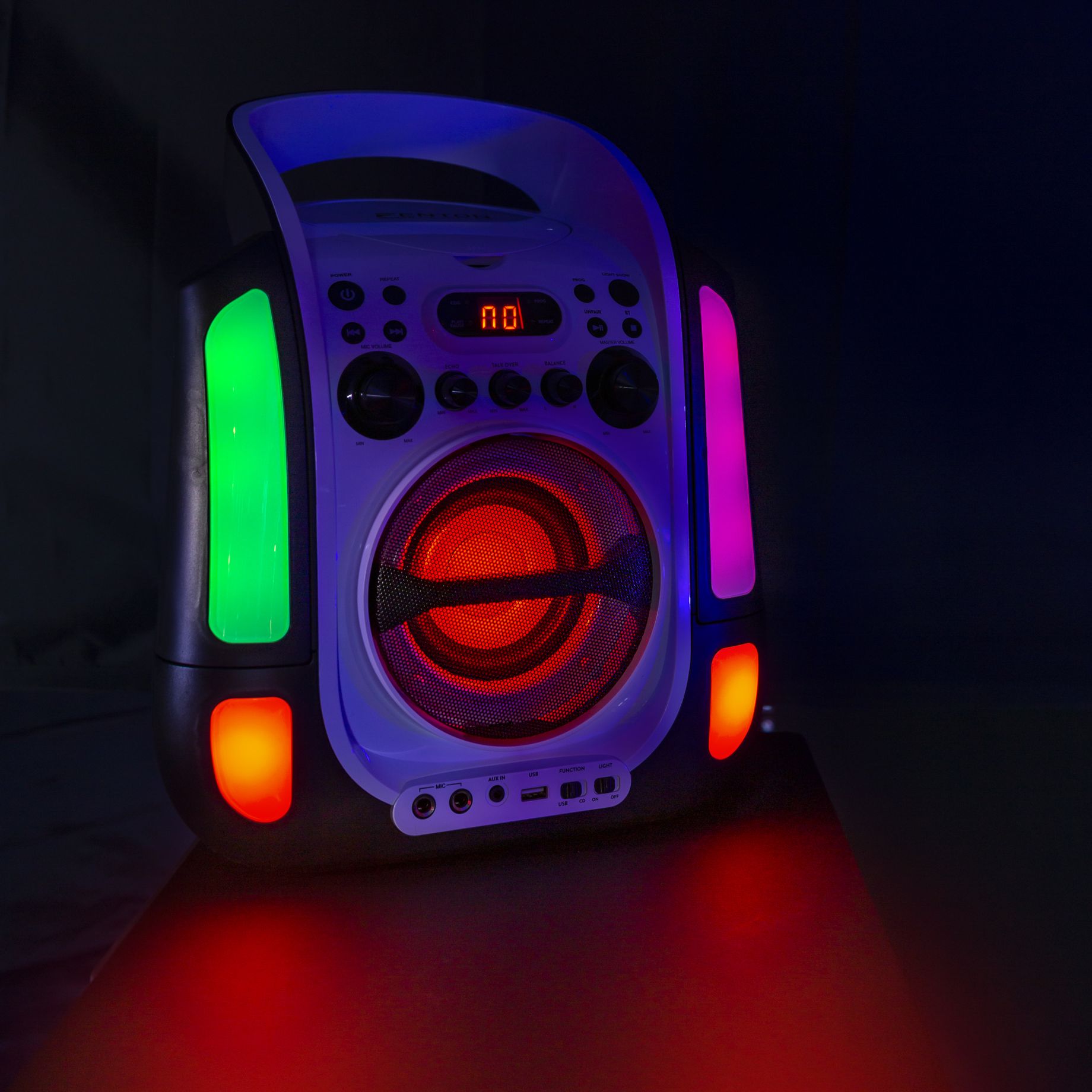 SBS30W Karaoke System with CD and 2 Microphones White