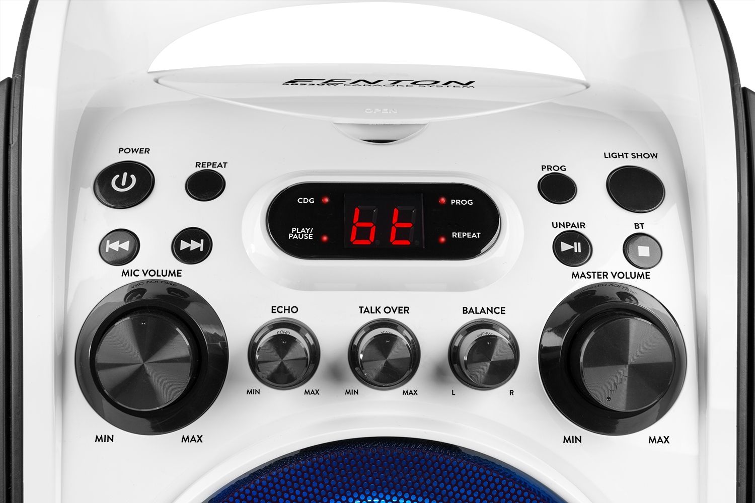 SBS30W Karaoke System with CD and 2 Microphones White