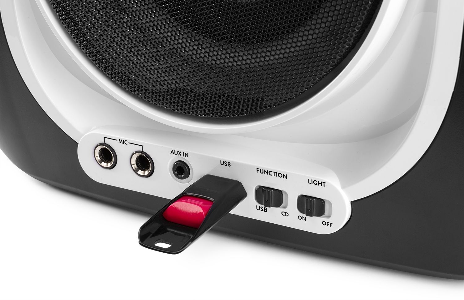 SBS30W Karaoke System with CD and 2 Microphones White