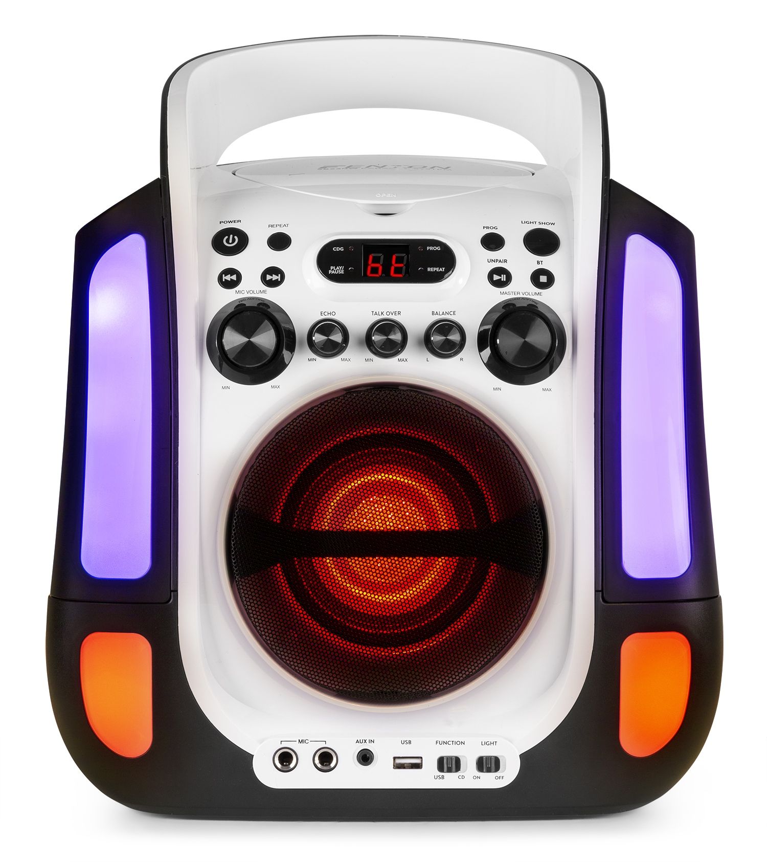 SBS30W Karaoke System with CD and 2 Microphones White