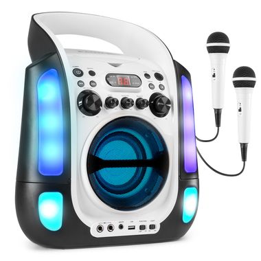 SBS30W Karaoke System with CD and 2 Microphones White