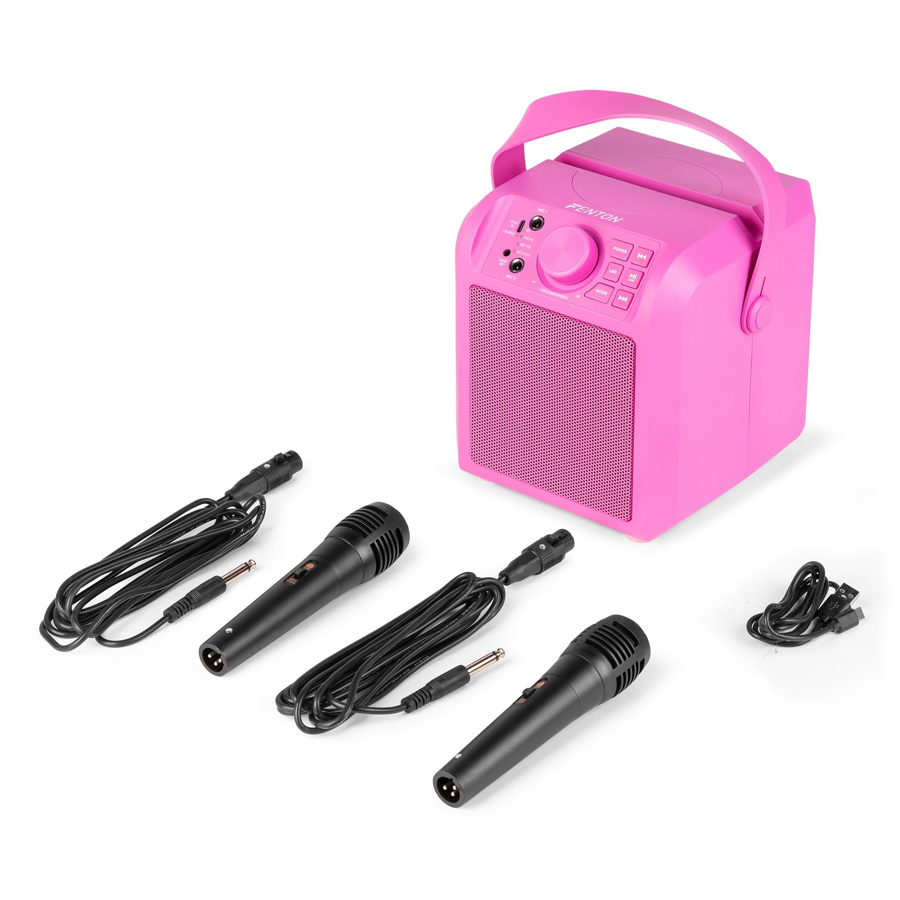 KAR50P Karaoke Speaker with LED Light Effect Pink