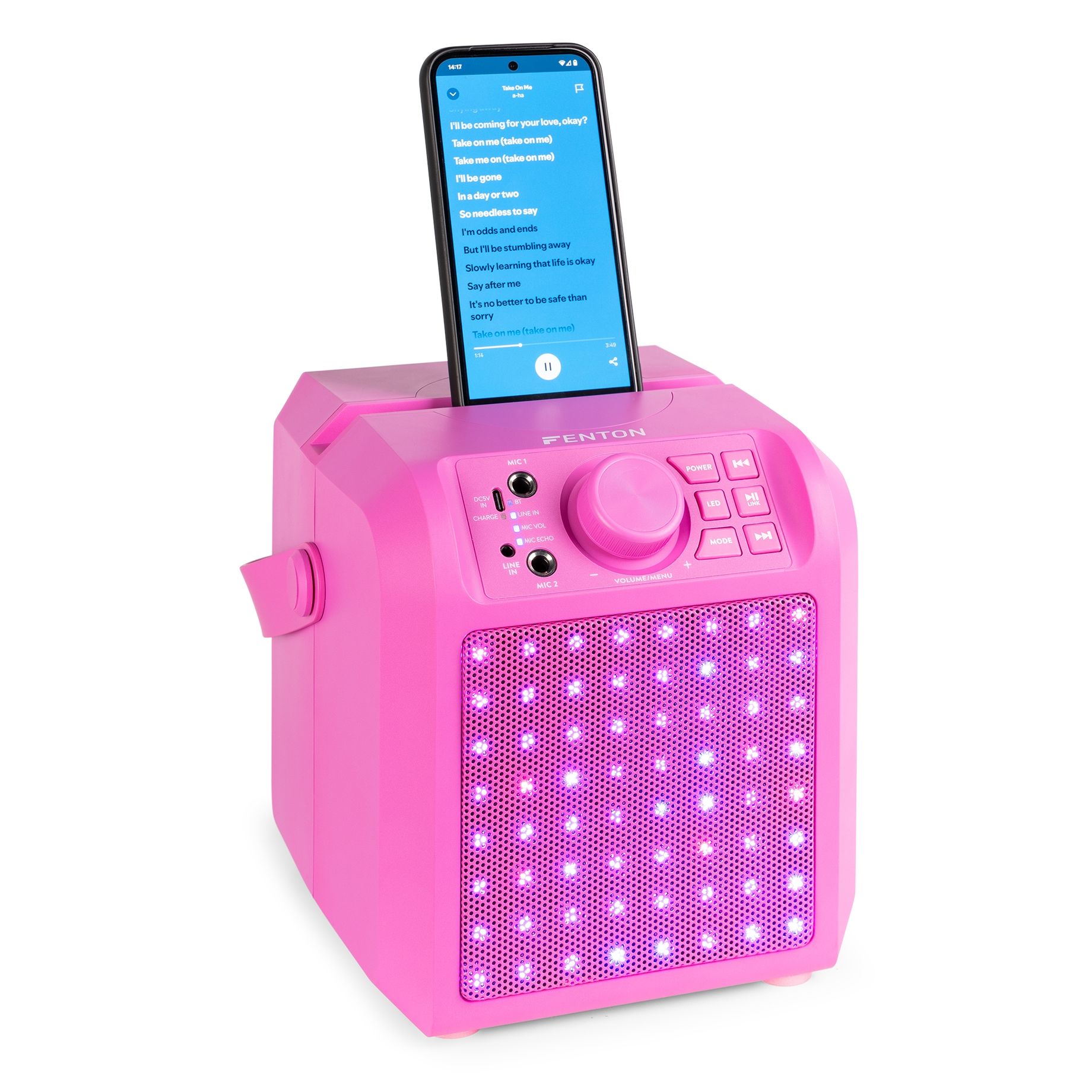 KAR50P Karaoke Speaker with LED Light Effect Pink