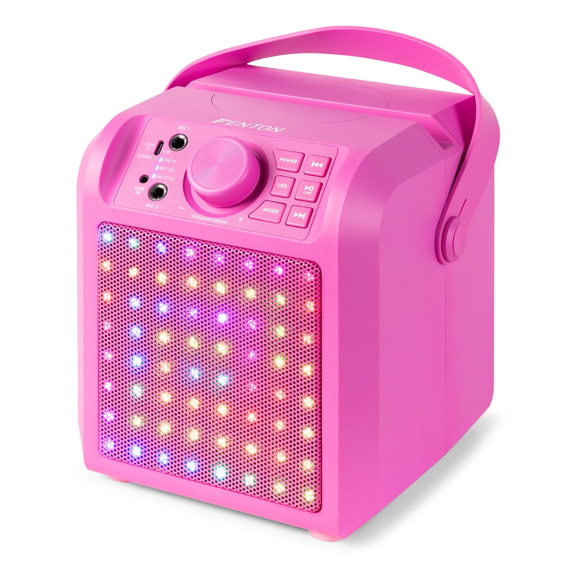 KAR50P Karaoke Speaker with LED Light Effect Pink
