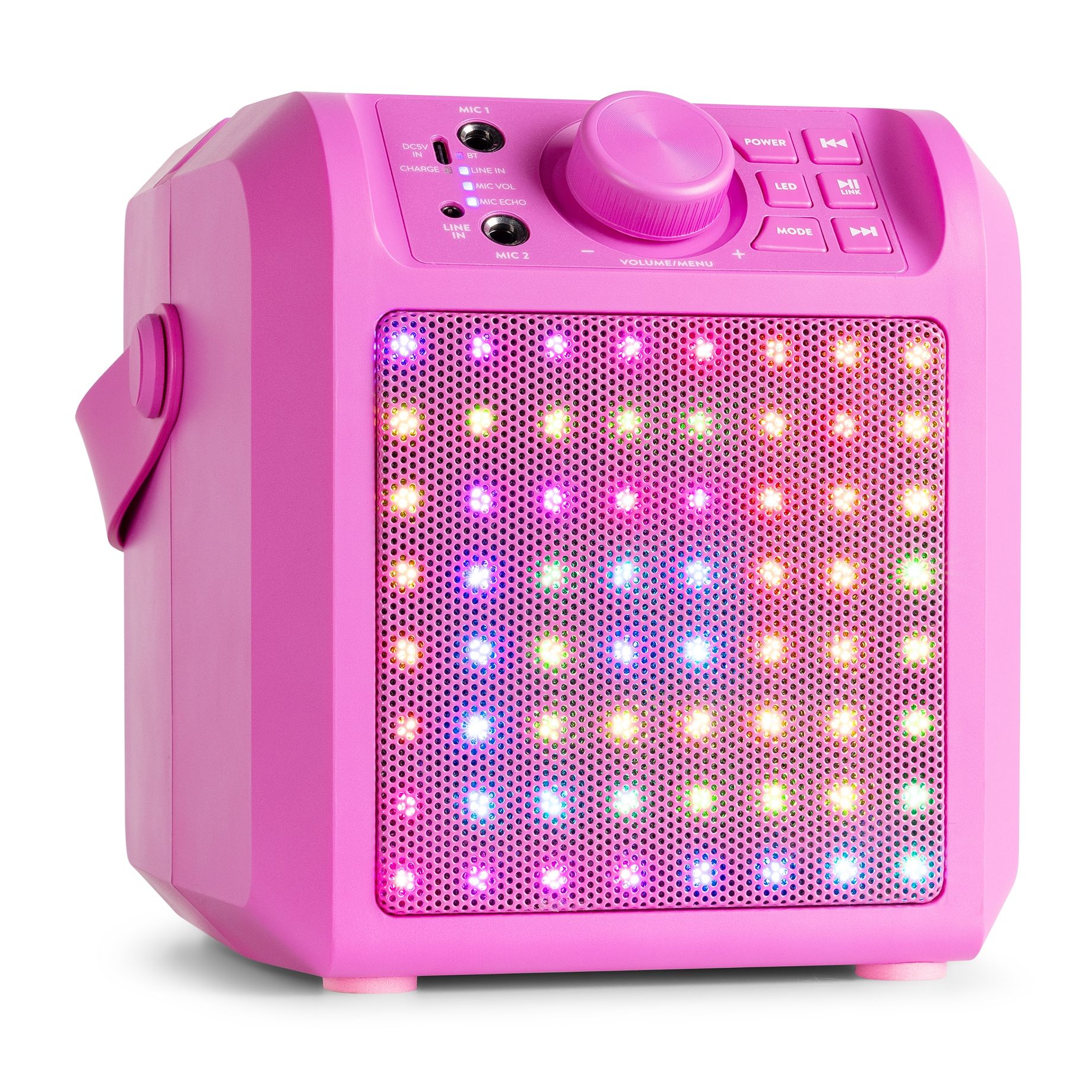 KAR50P Karaoke Speaker with LED Light Effect Pink
