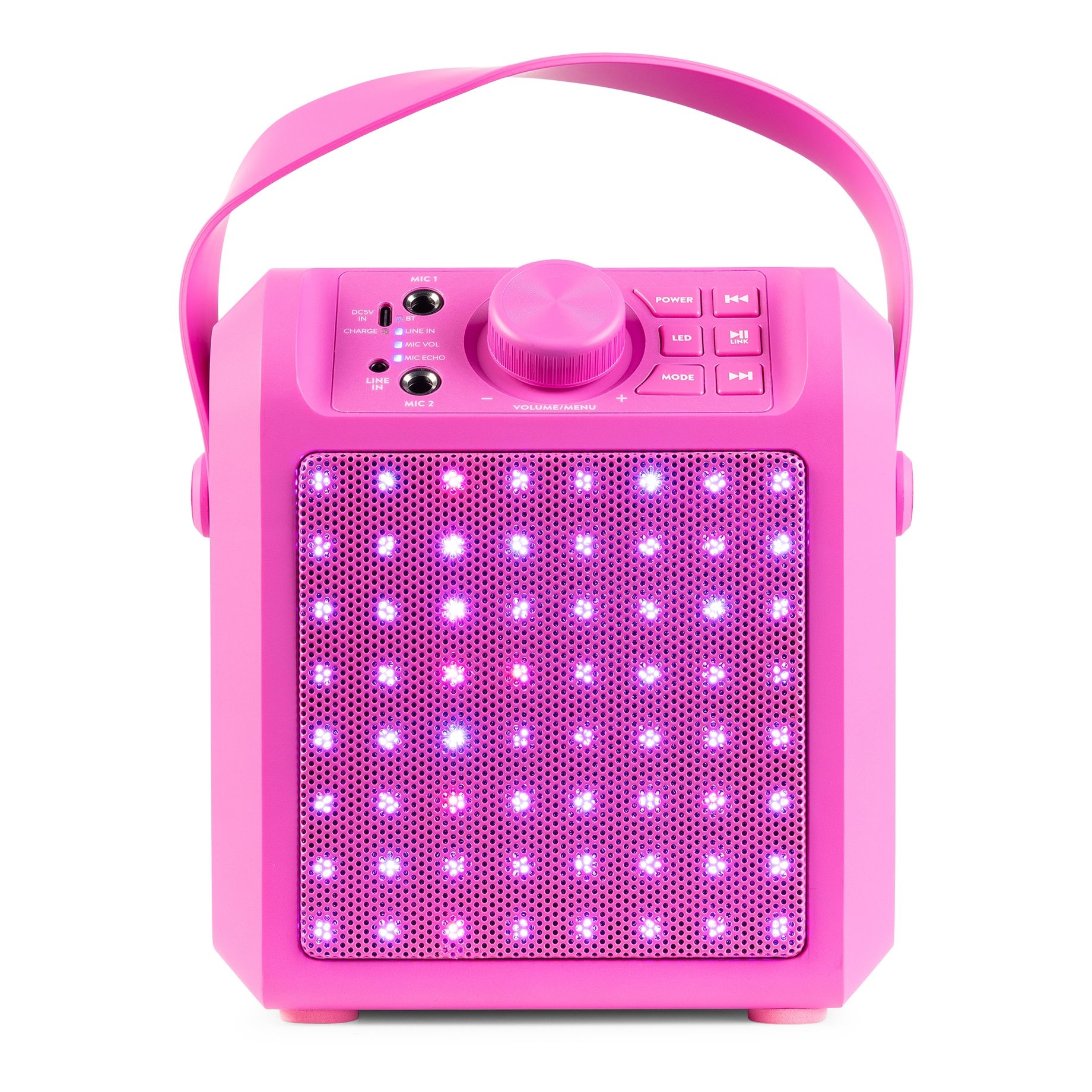 KAR50P Karaoke Speaker with LED Light Effect Pink