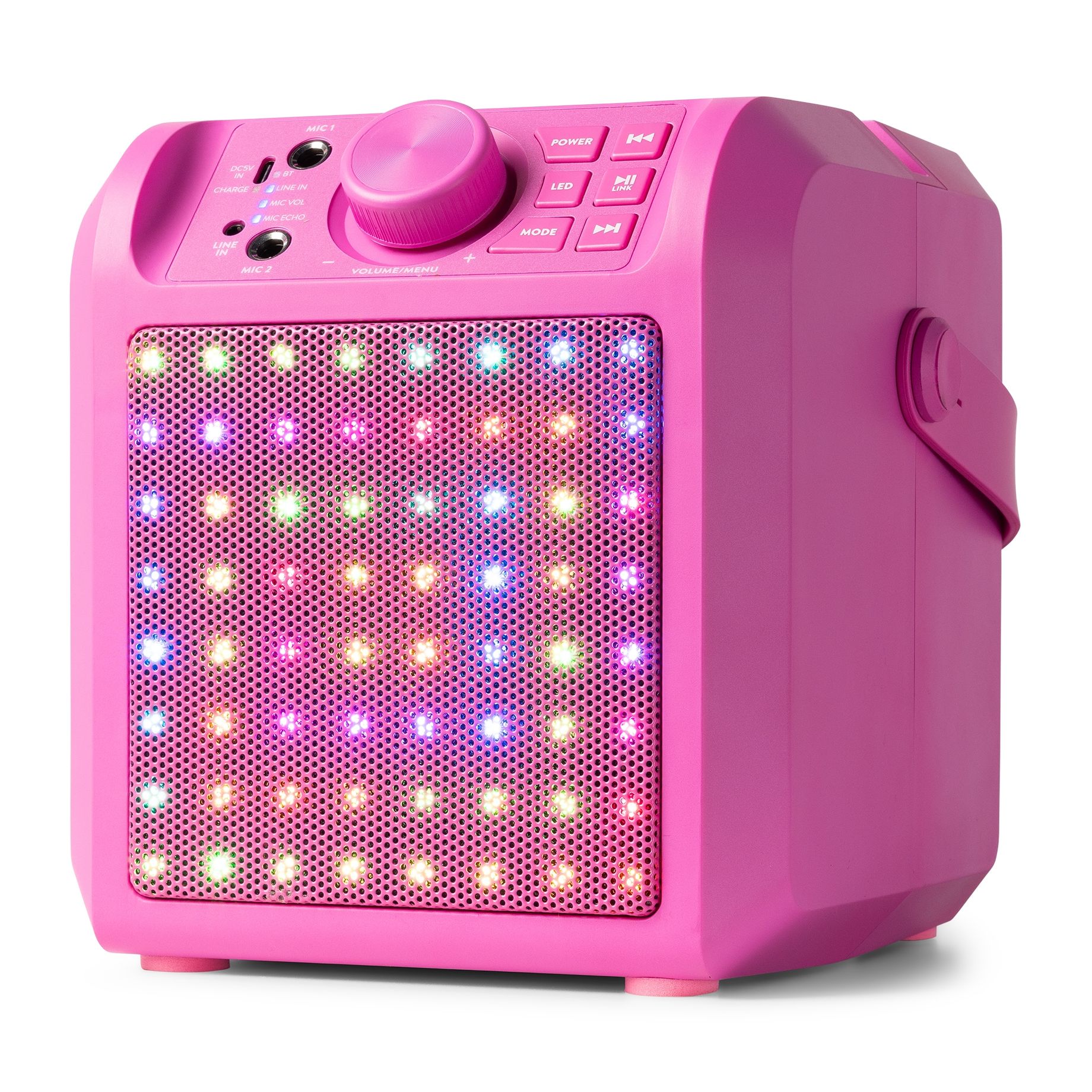 KAR50P Karaoke Speaker with LED Light Effect Pink