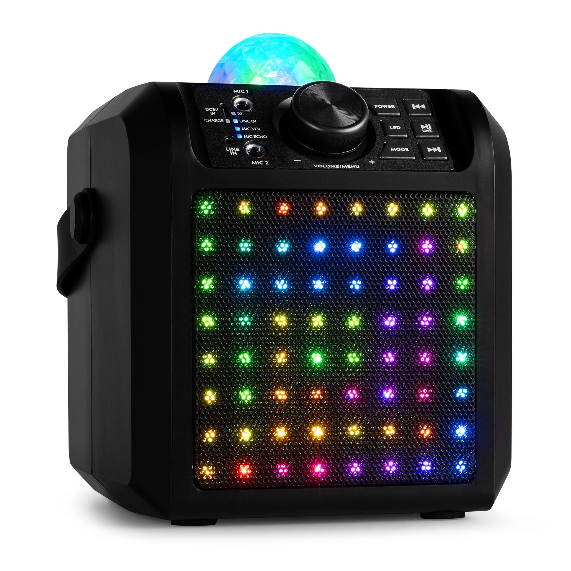 KAR55B Karaoke Speaker with LED Jelly Ball Black