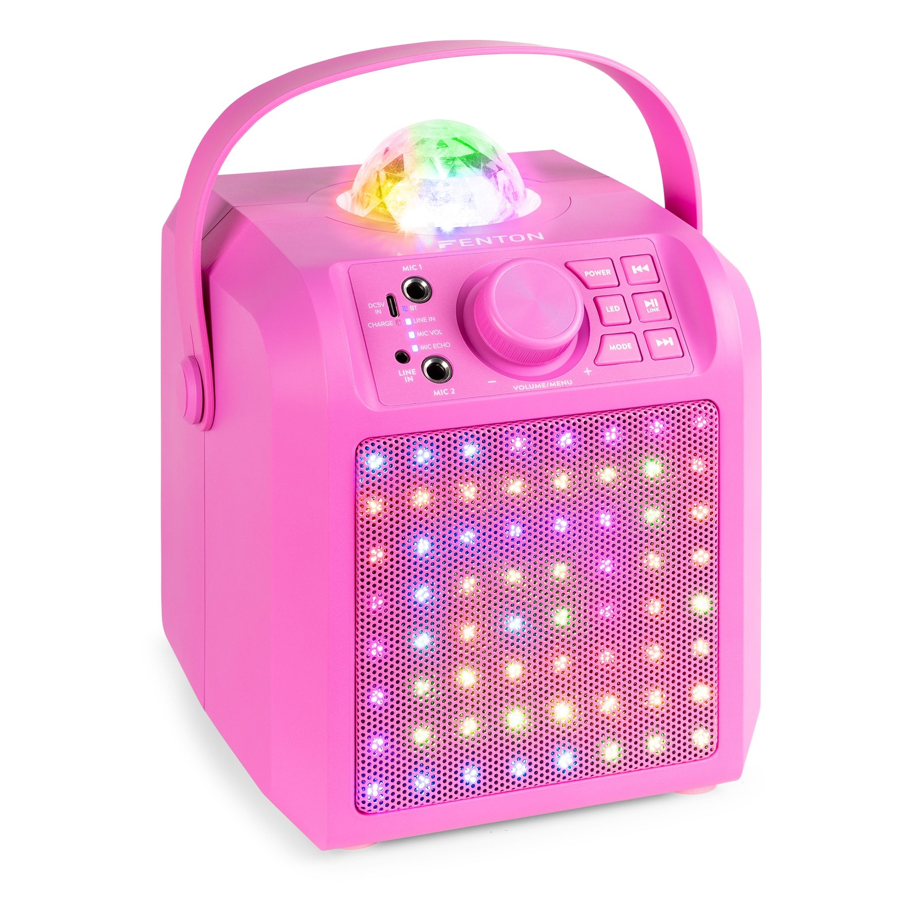 KAR55P Karaoke Speaker with LED Jelly Ball Pink