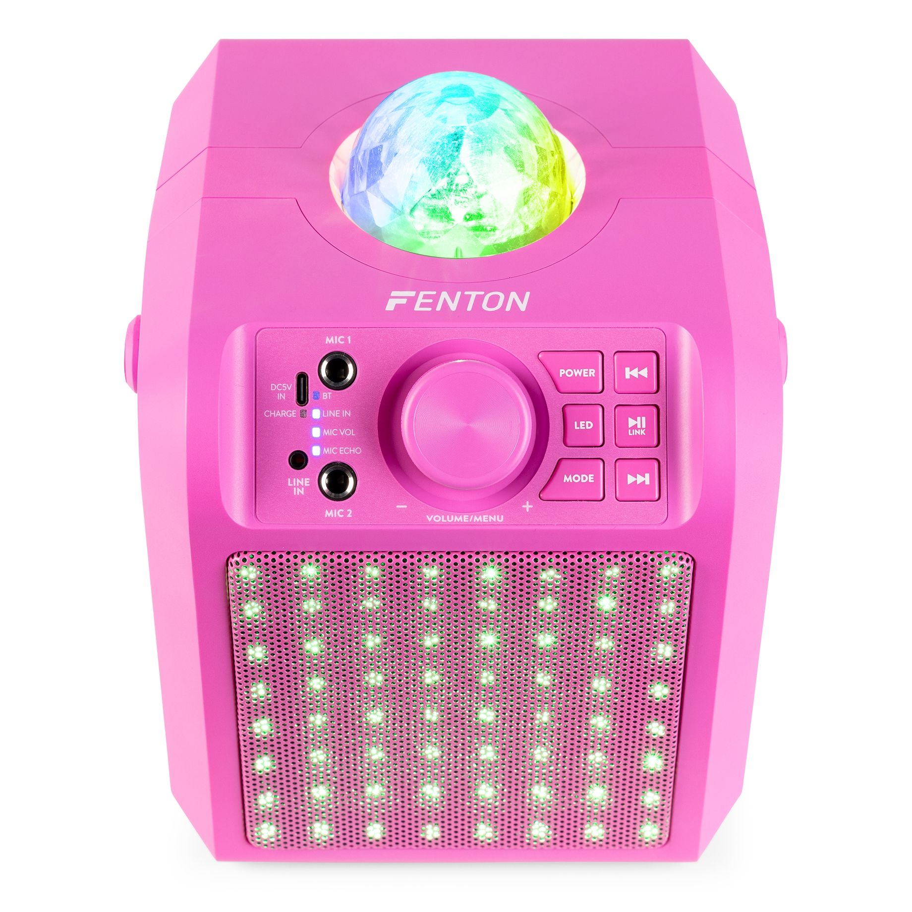 KAR55P Karaoke Speaker with LED Jelly Ball Pink