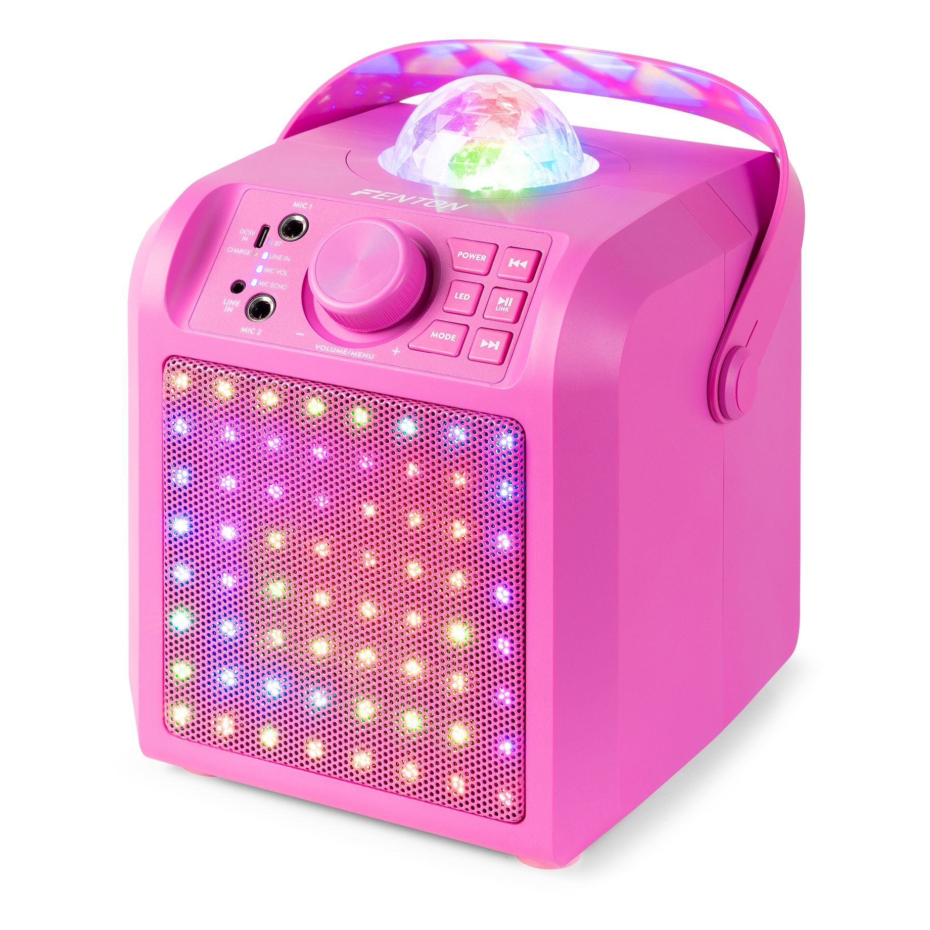 KAR55P Karaoke Speaker with LED Jelly Ball Pink